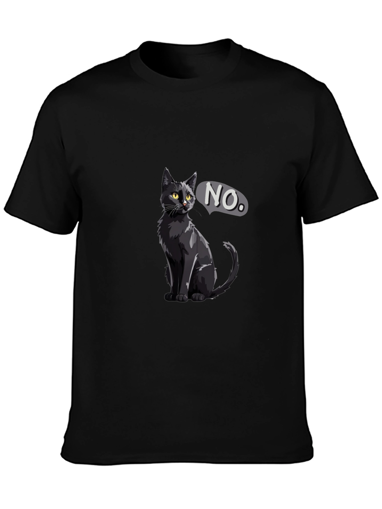 Black Cat NO T-Shirt - Sarcastic Graphic Tee