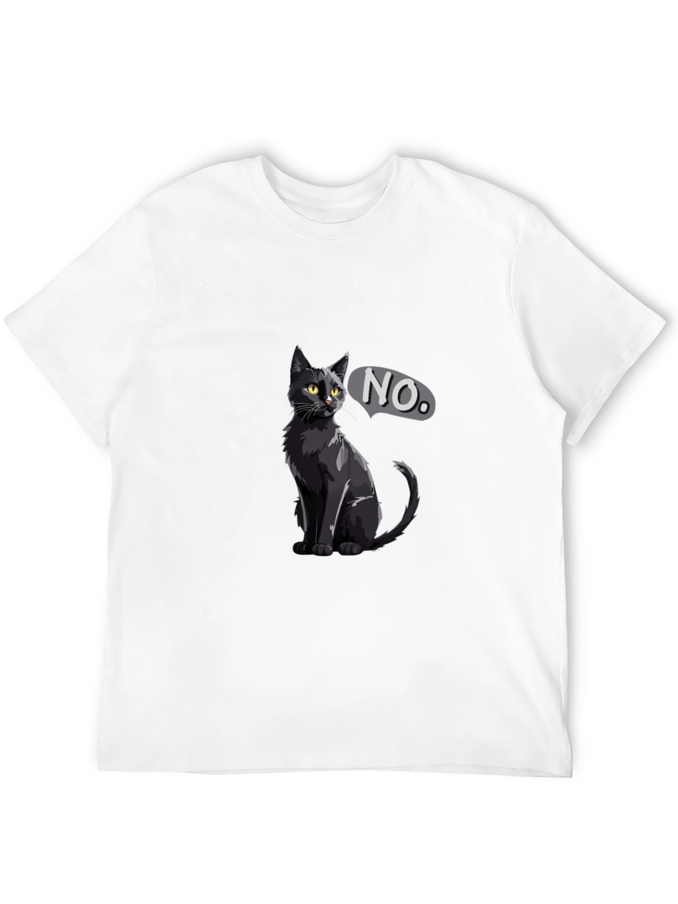 Black Cat NO T-Shirt - Sarcastic Graphic Tee