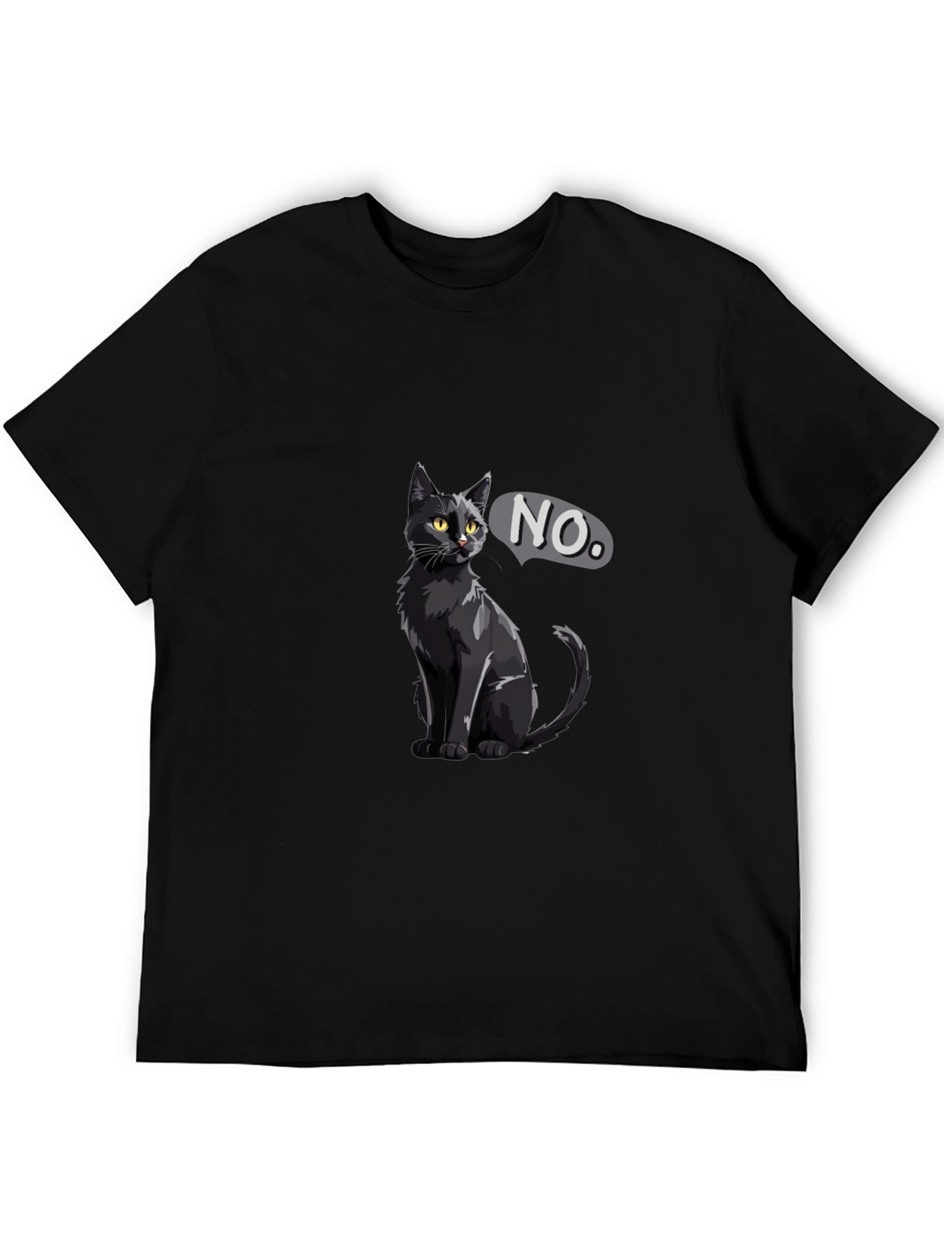 Black Cat NO T-Shirt - Sarcastic Graphic Tee