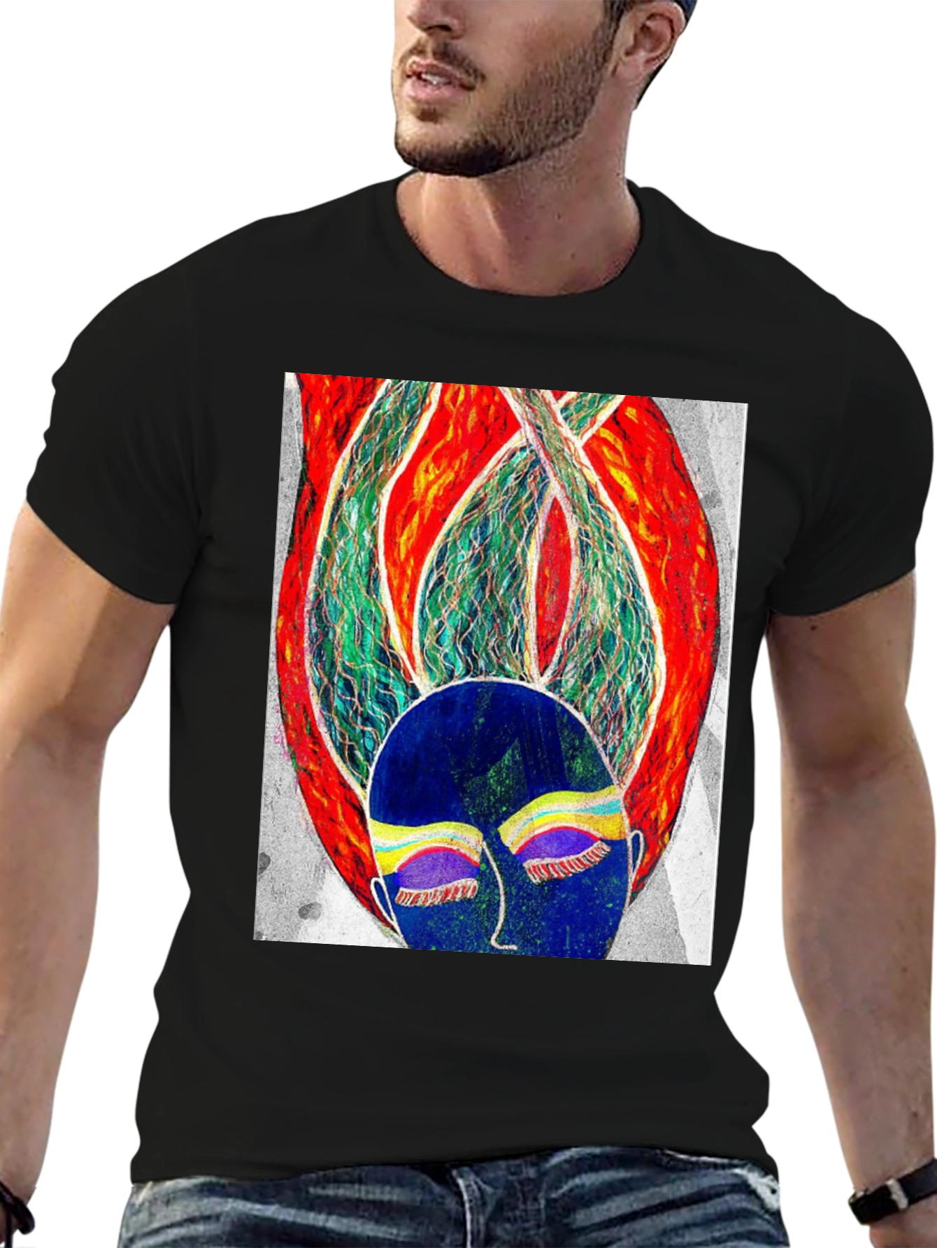 Abstract Art Graphic Tee - Unisex Black T-Shirt