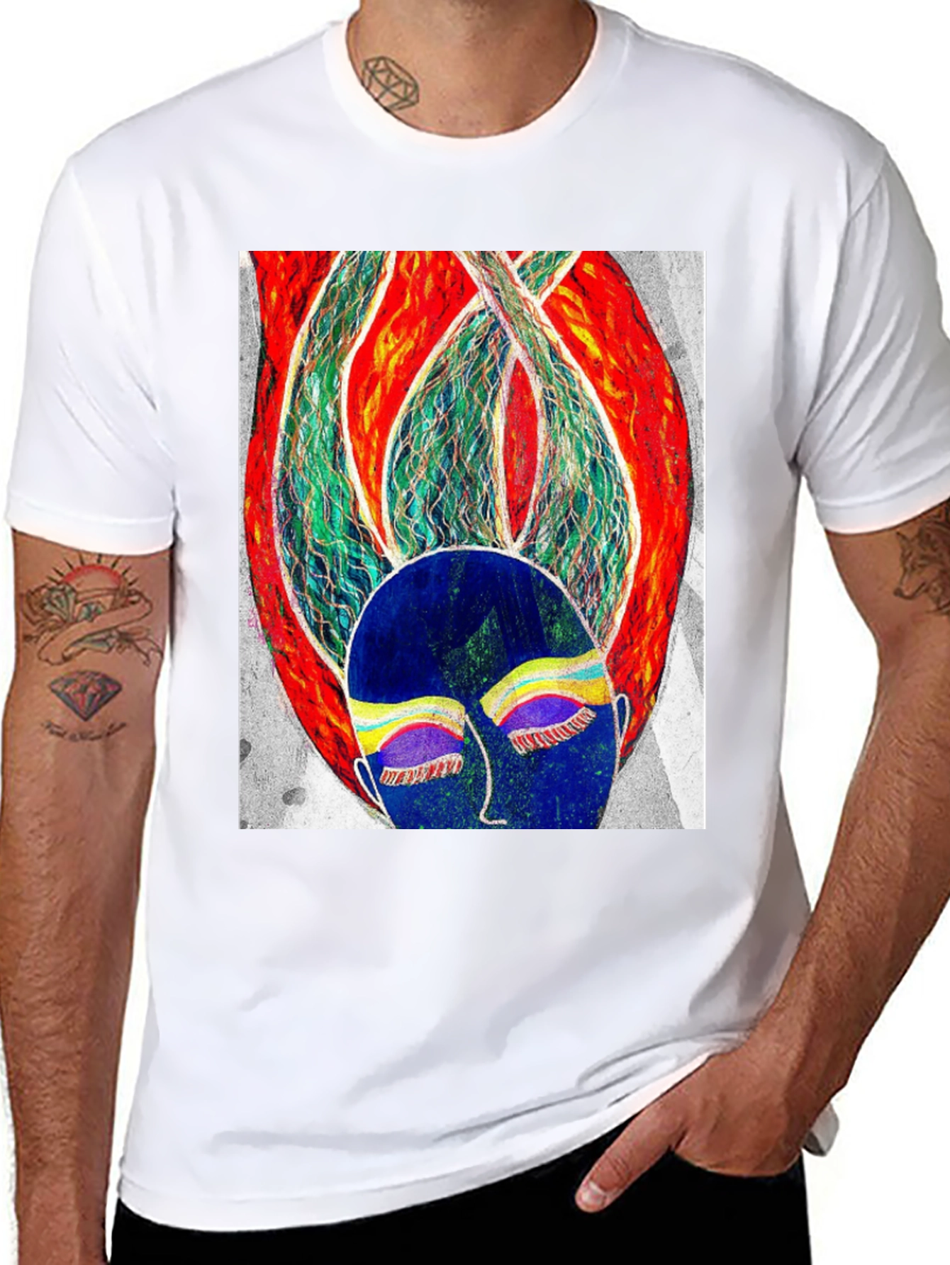 Abstract Art Graphic Tee - Unisex Black T-Shirt