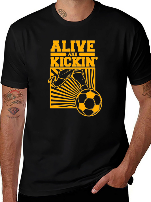 Alive and Kickin Soccer Graphic Tee - Black