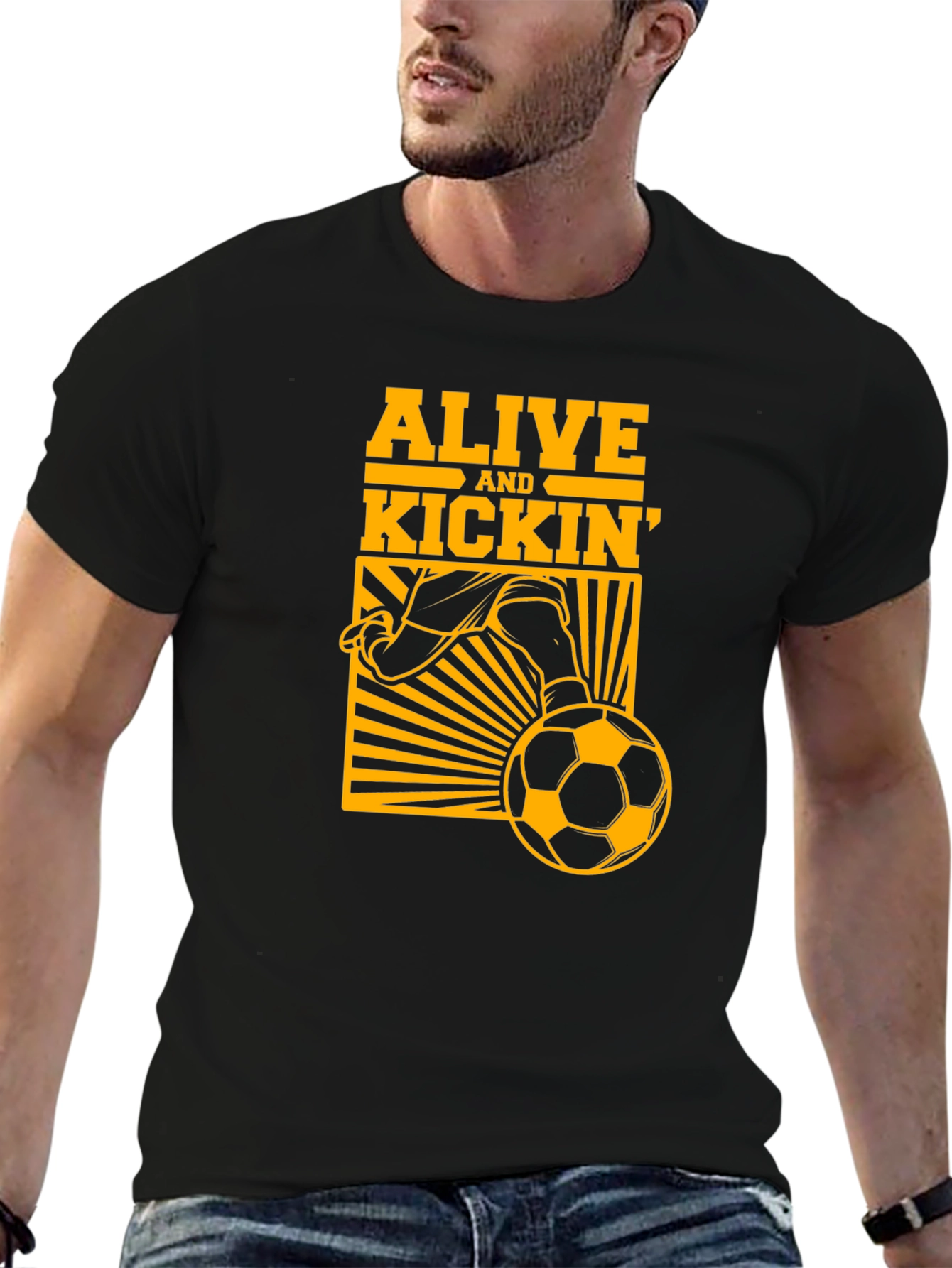 Alive and Kickin Soccer Graphic Tee - Black