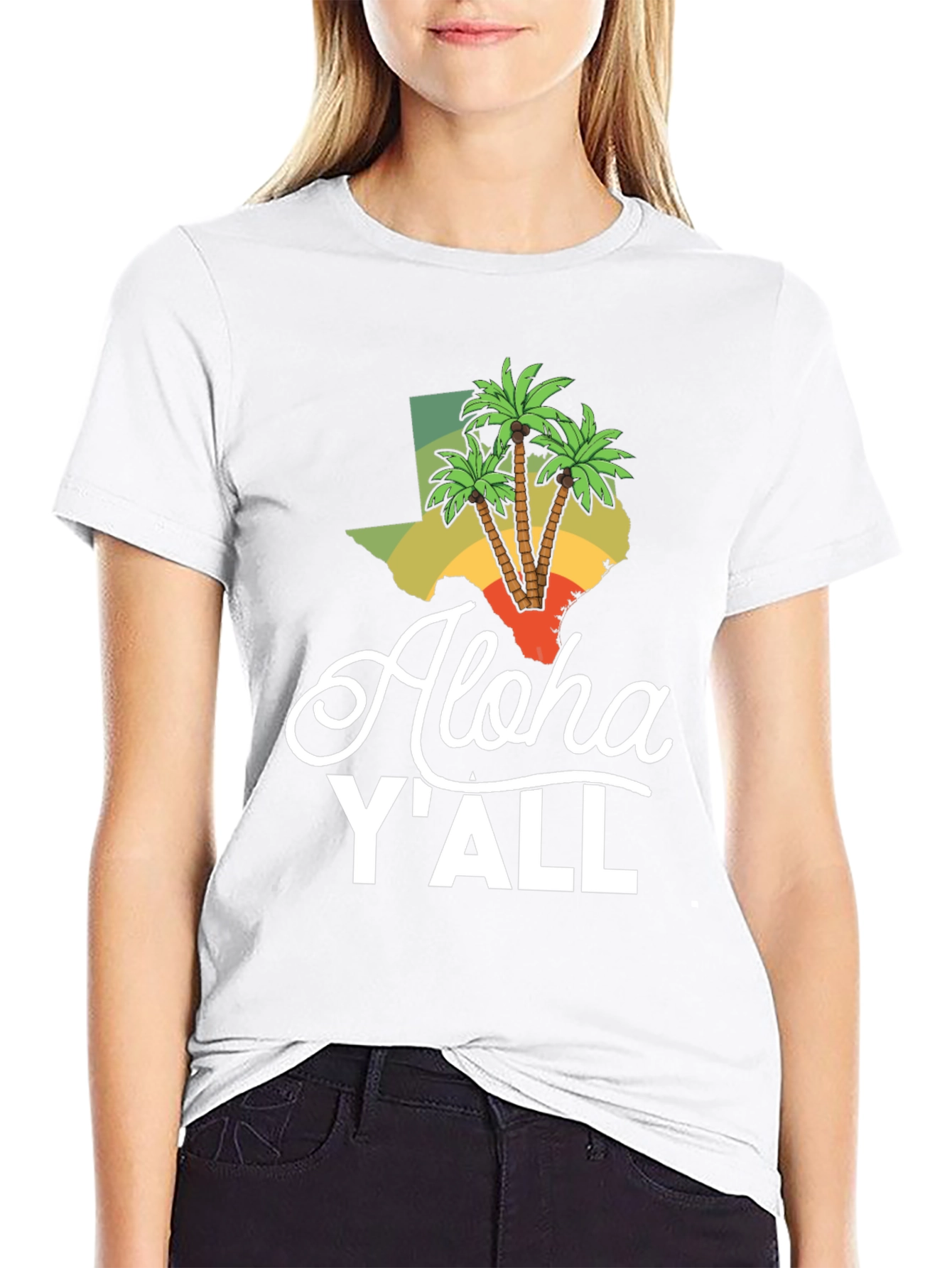Aloha YAll Texas Palm Tree T-Shirt