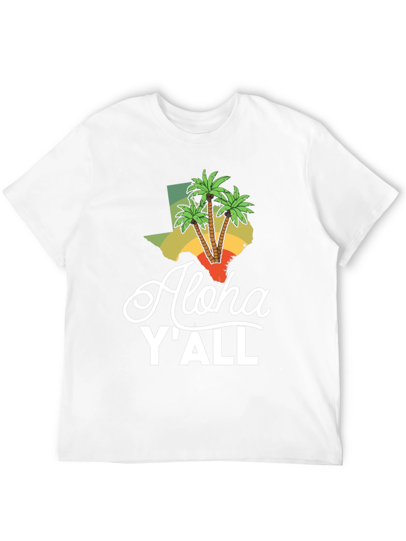 Aloha YAll Texas Palm Tree T-Shirt