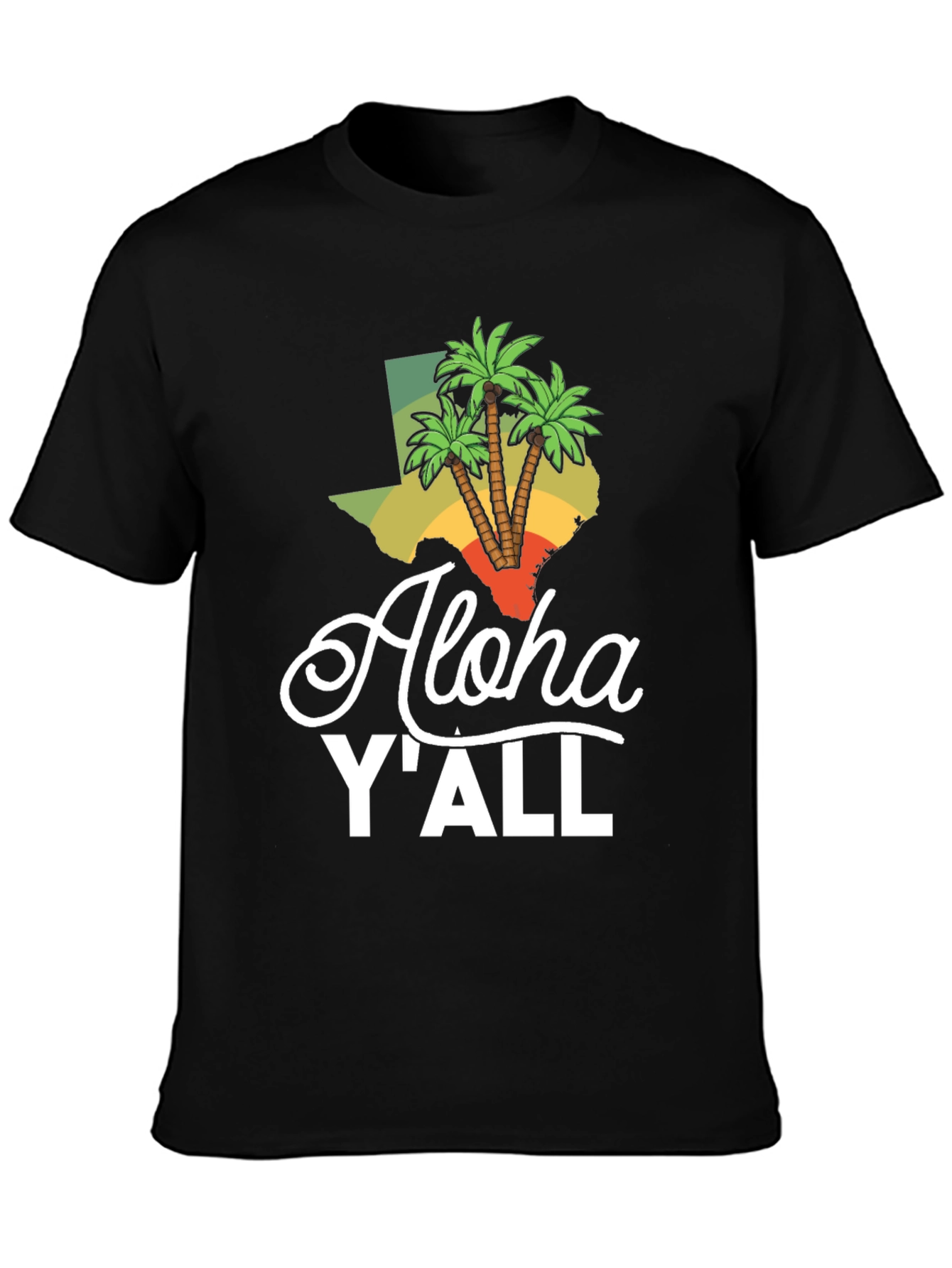 Aloha YAll Texas Palm Tree T-Shirt