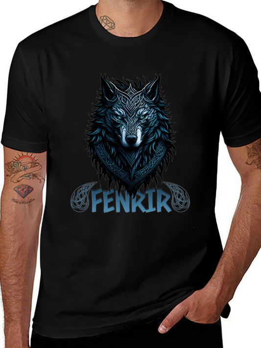 Fenrir Wolf Graphic T-Shirt - Viking Style
