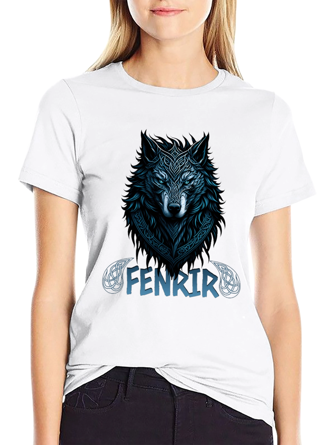 Fenrir Wolf Graphic T-Shirt - Viking Style