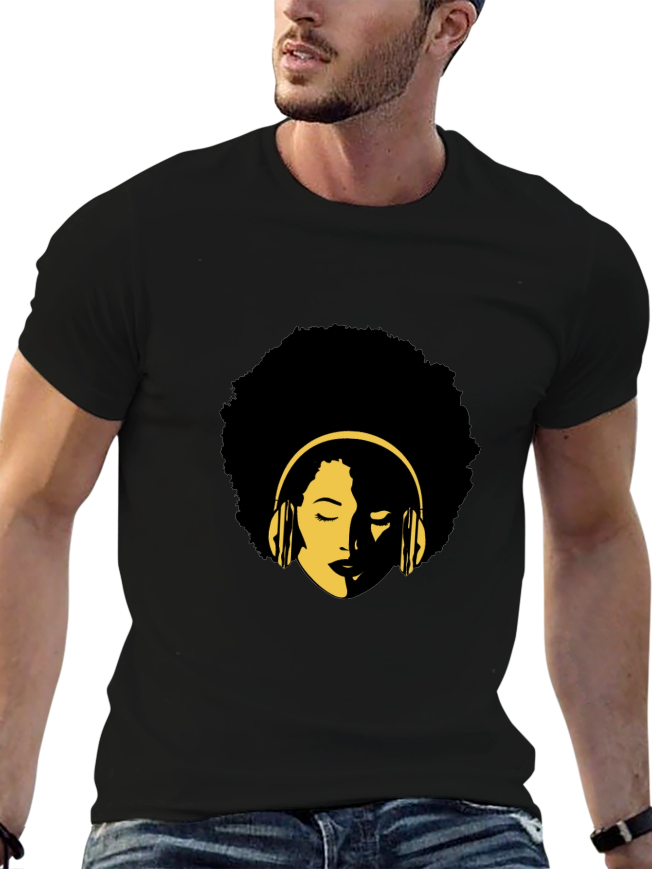 Afro Music Lover Black T-Shirt - Stylish Graphic Tee