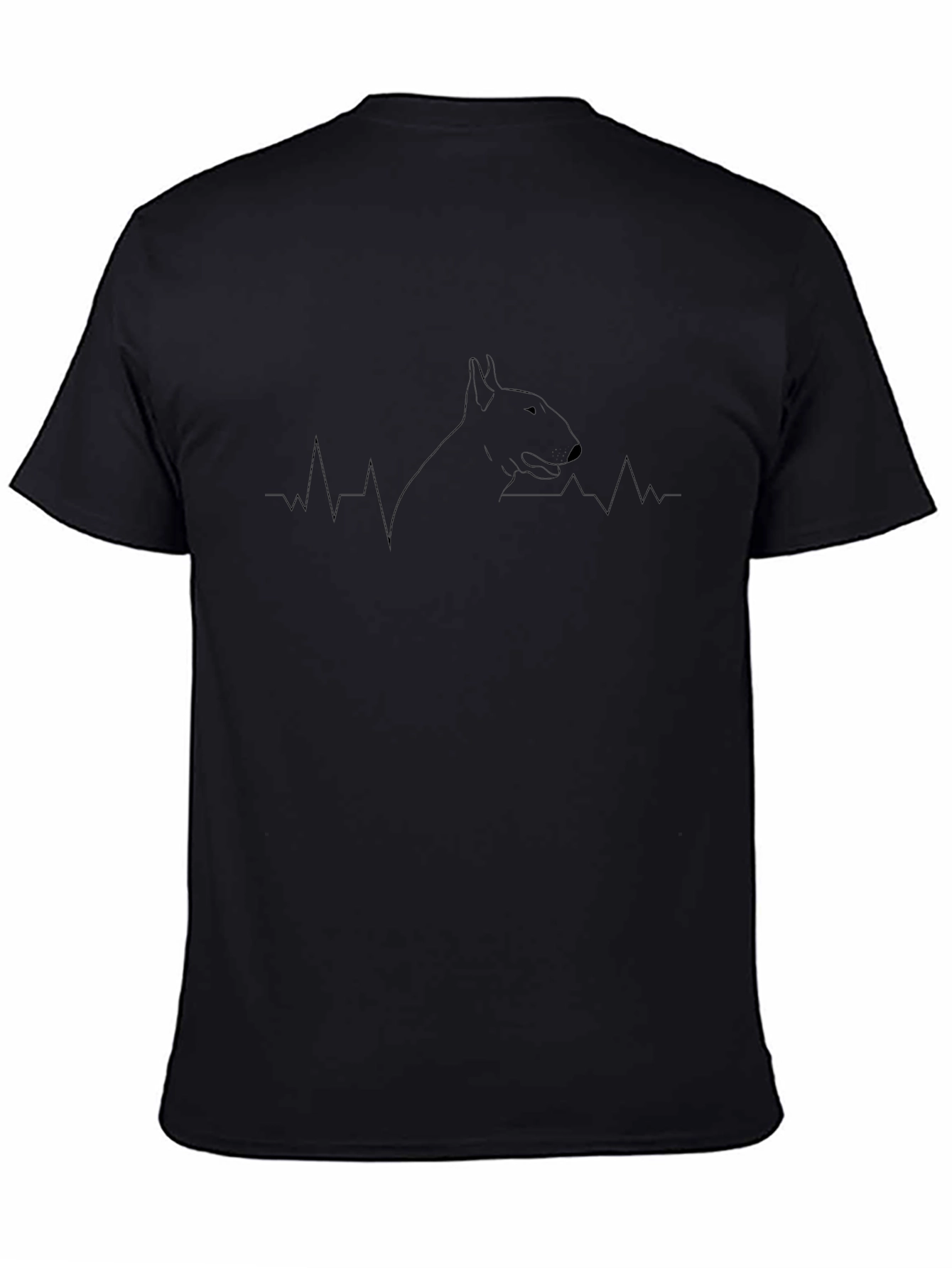 Minimalist Dog Breed Heartbeat Line Art T-Shirt