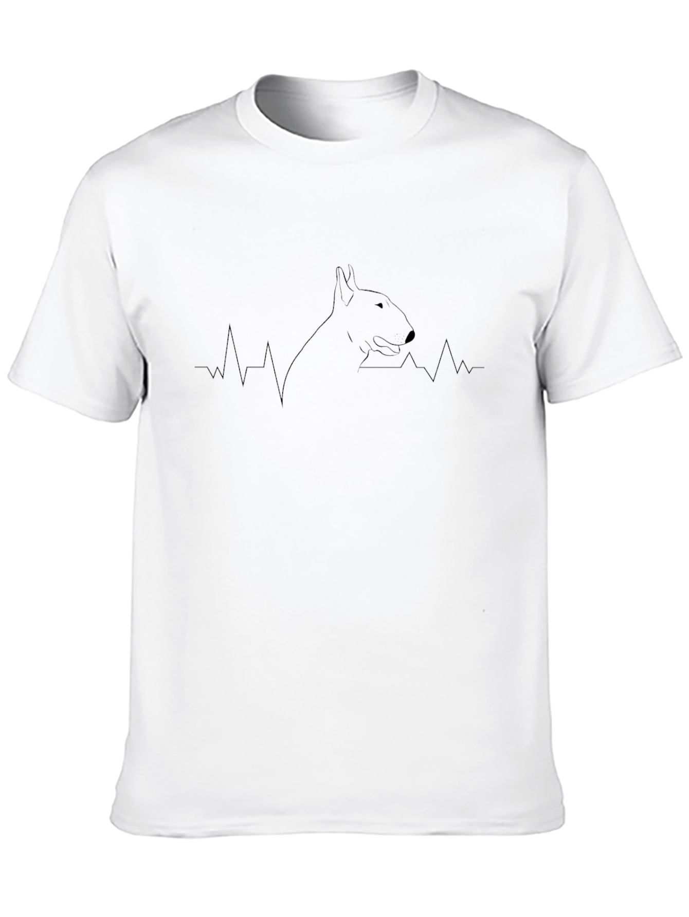 Minimalist Dog Breed Heartbeat Line Art T-Shirt