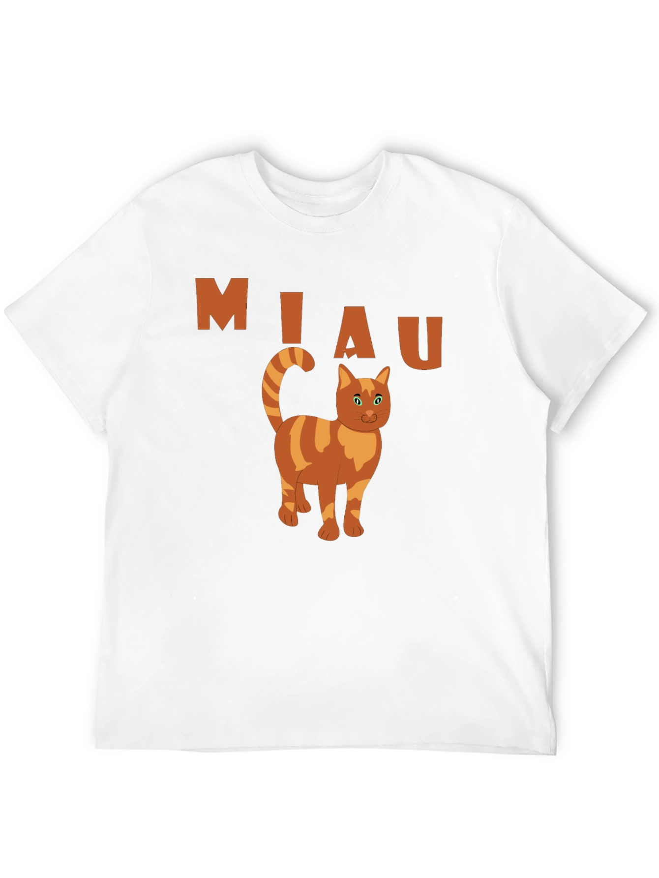 Miaw Cat Graphic Tee - Black Cotton Casual Shirt