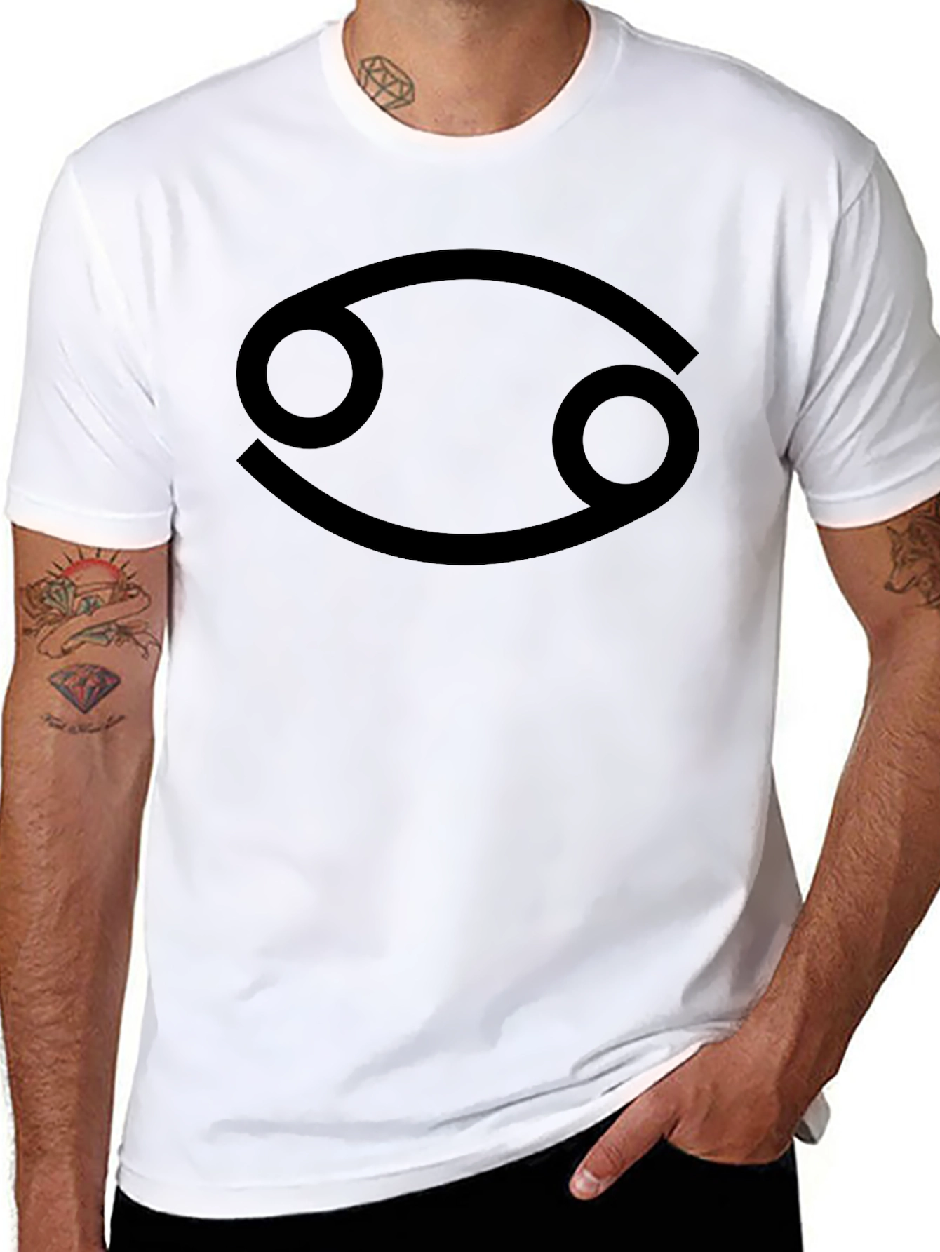 Cancer Zodiac Graphic T-Shirt - Black Cotton Tee