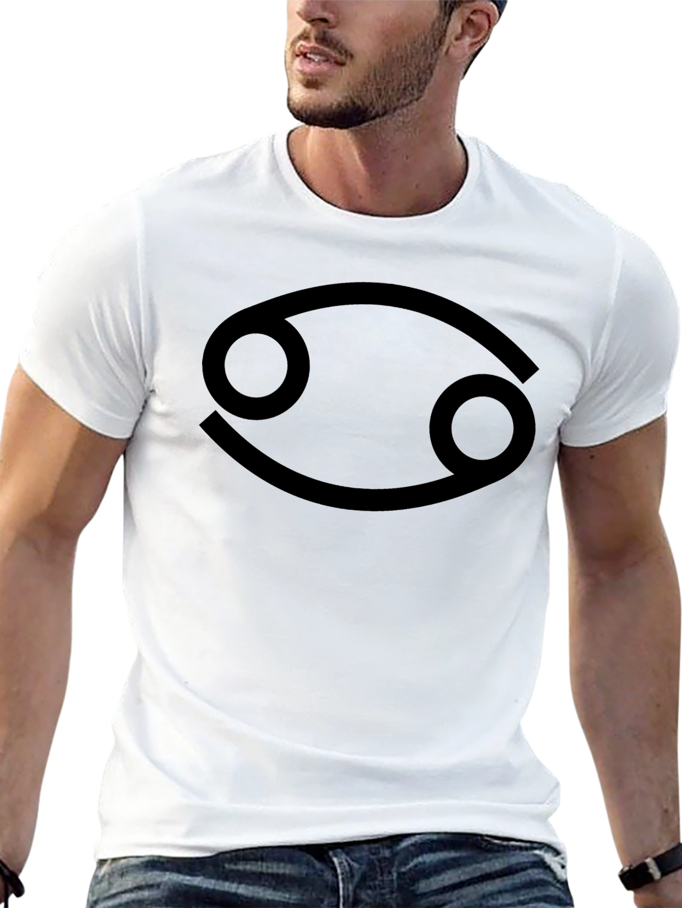 Cancer Zodiac Graphic T-Shirt - Black Cotton Tee