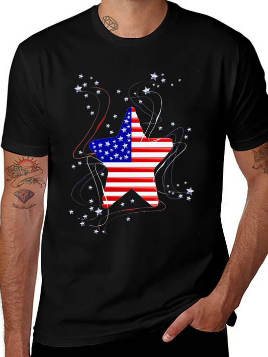 American Flag Star Graphic T-Shirt