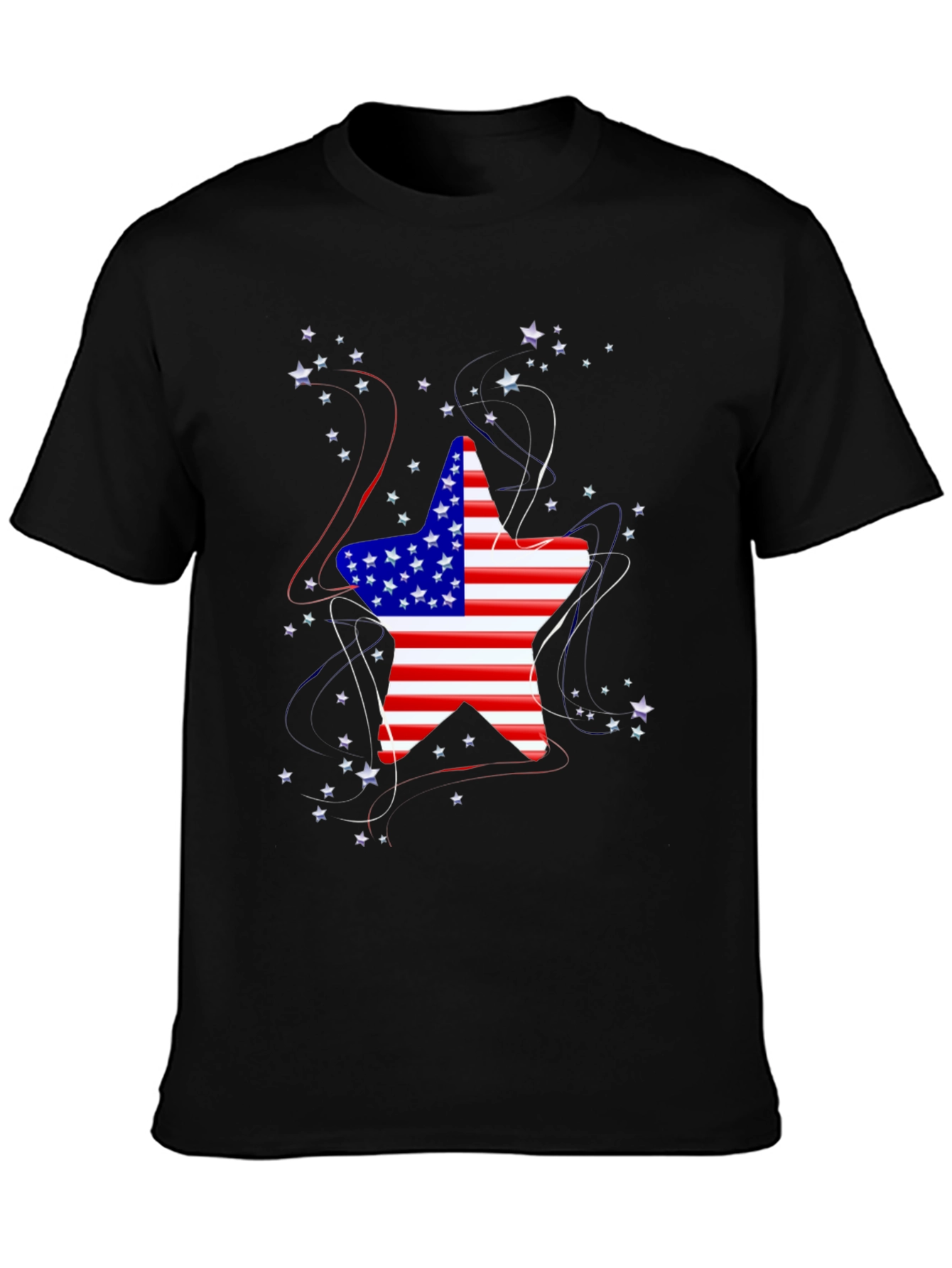 American Flag Star Graphic T-Shirt
