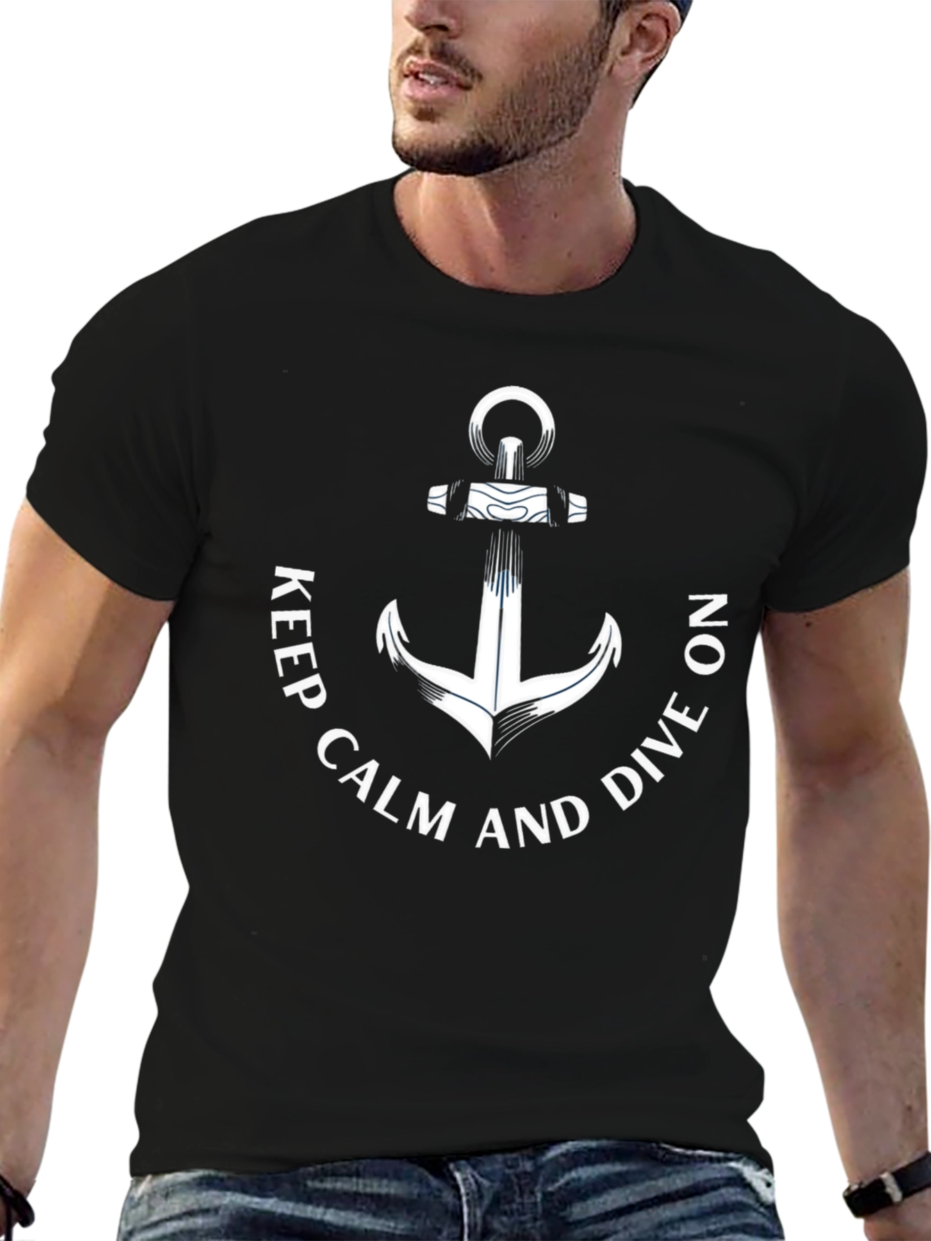 Keep Calm and Dive On Anchor Graphic Tee