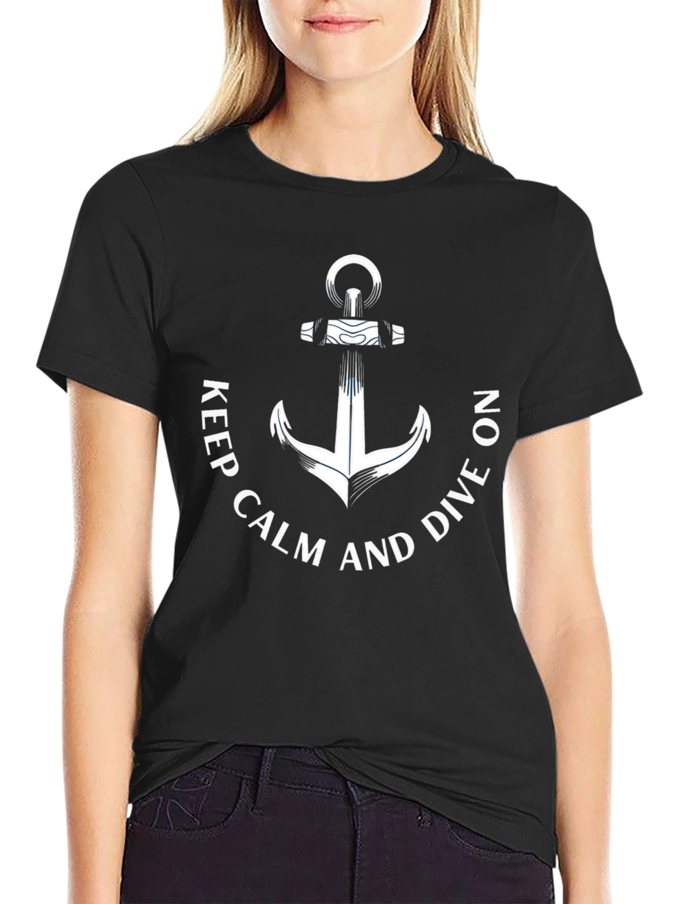 Keep Calm and Dive On Anchor Graphic Tee