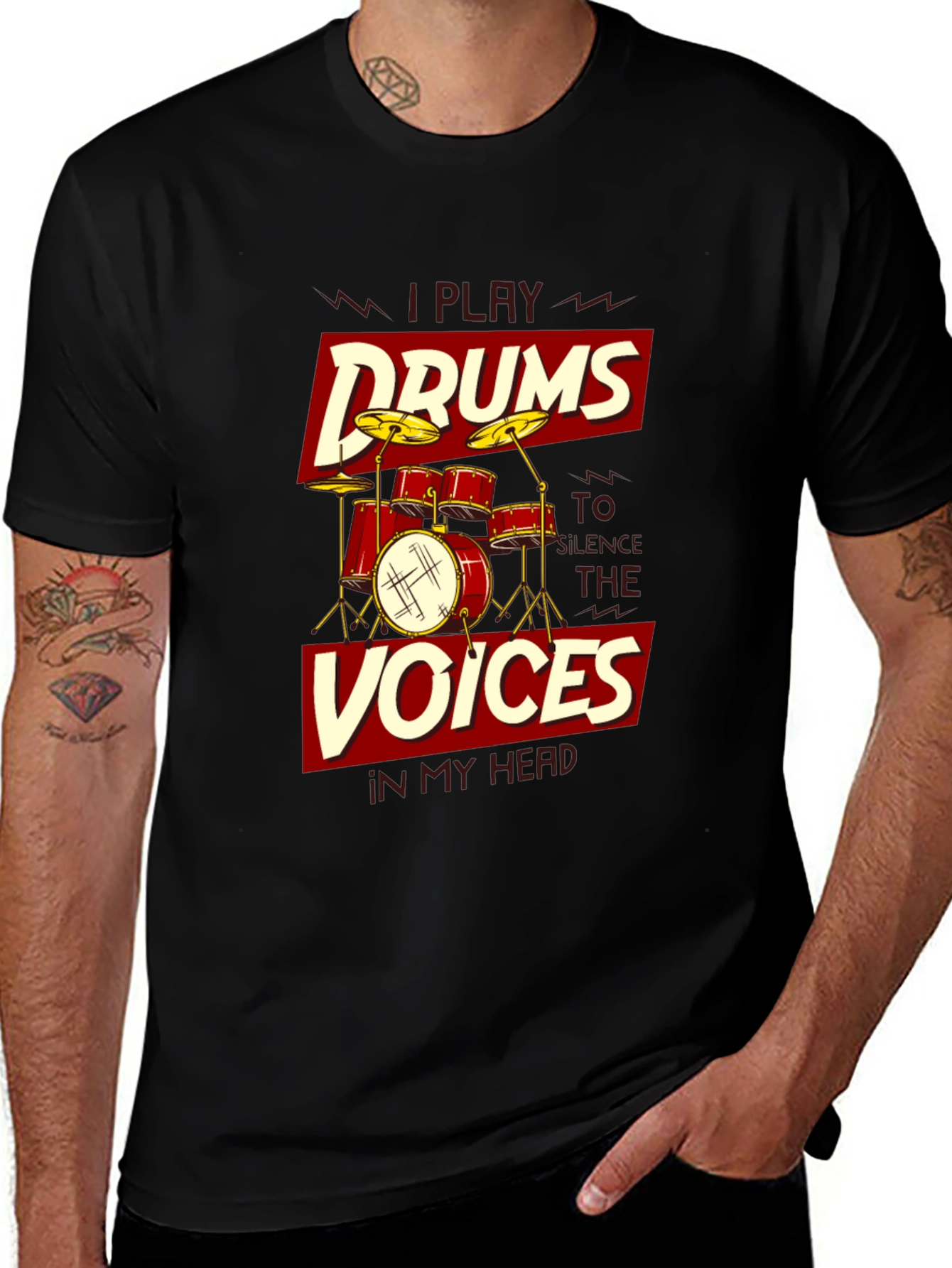 I Play Drums T-Shirt - Silence the Voices Tee