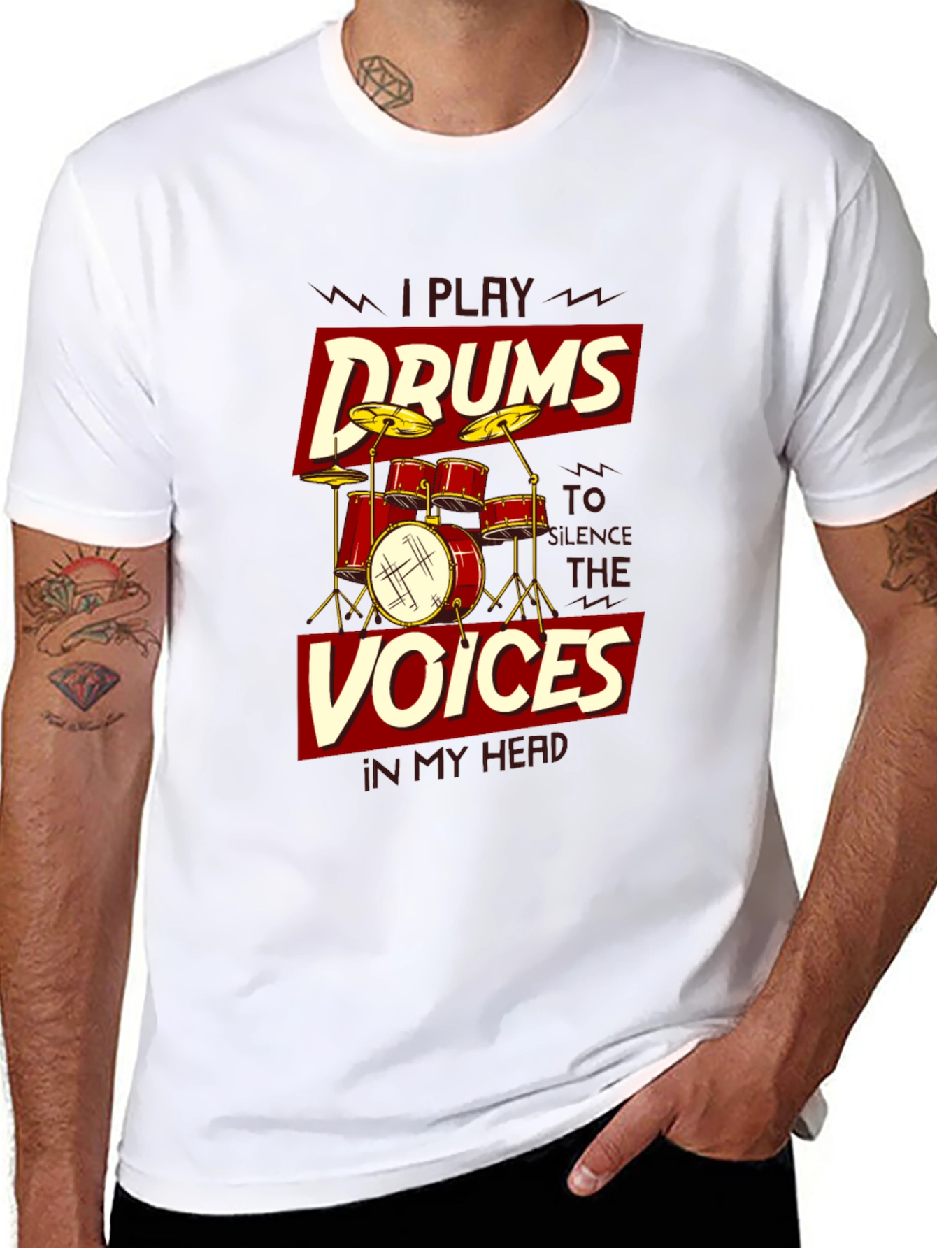 I Play Drums T-Shirt - Silence the Voices Tee