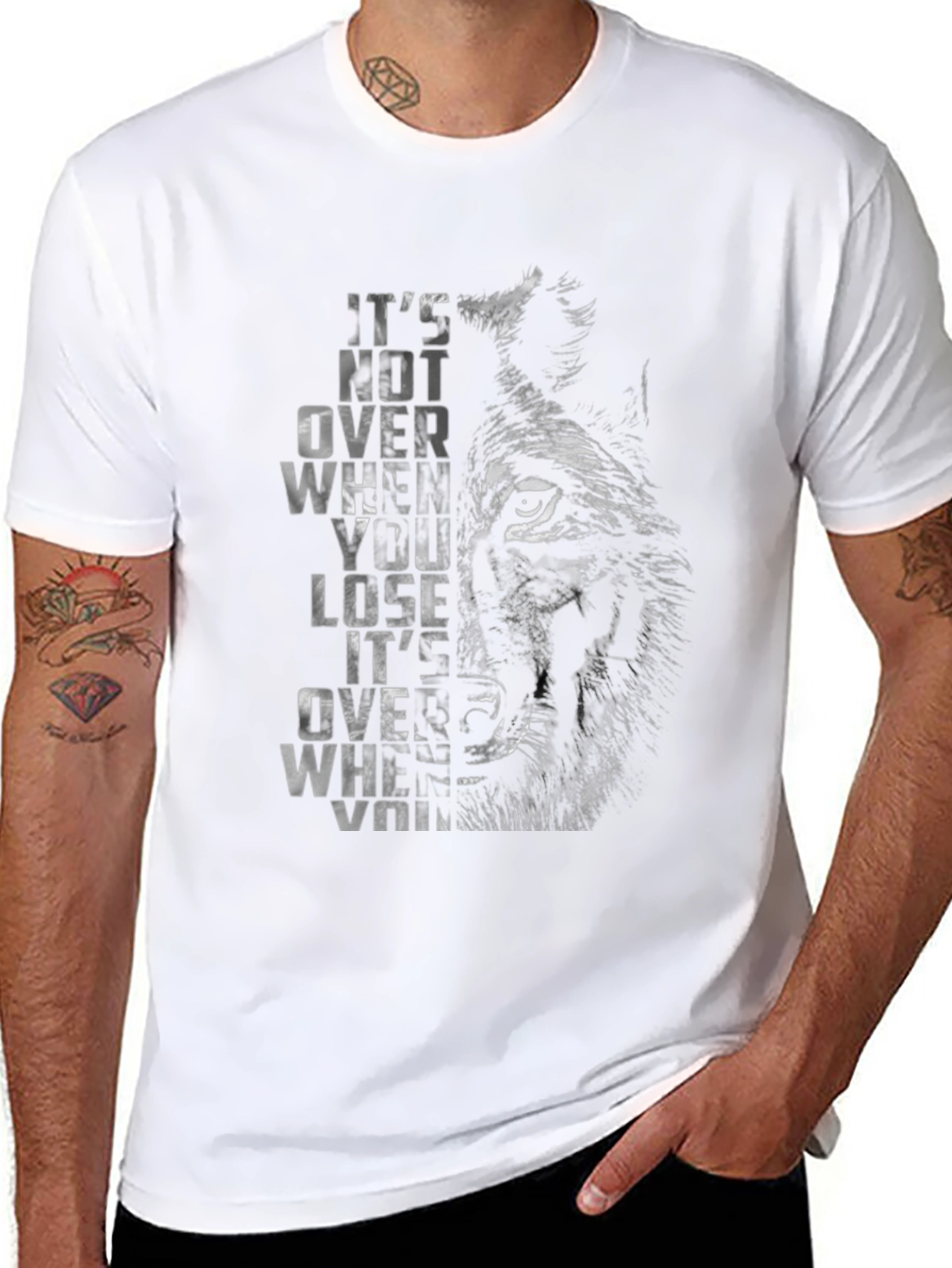 Wolf Graphic Print Crew Neck T-Shirt