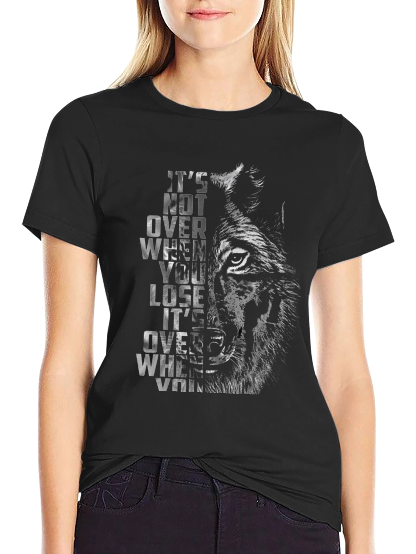 Wolf Graphic Print Crew Neck T-Shirt