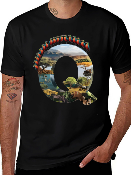 Safari Animals Letter Q Graphic Tee