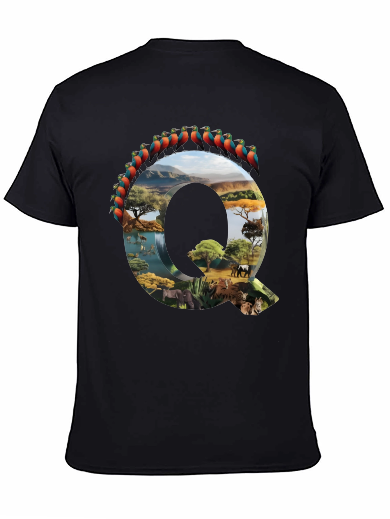 Safari Animals Letter Q Graphic Tee