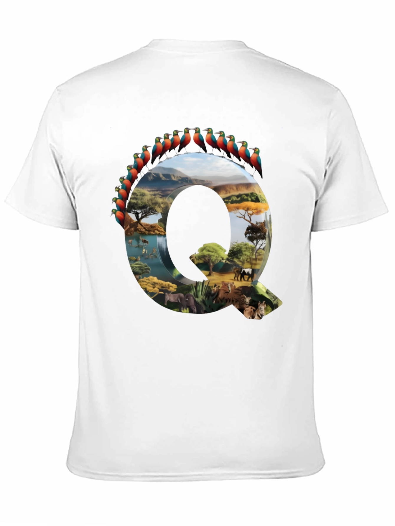 Safari Animals Letter Q Graphic Tee