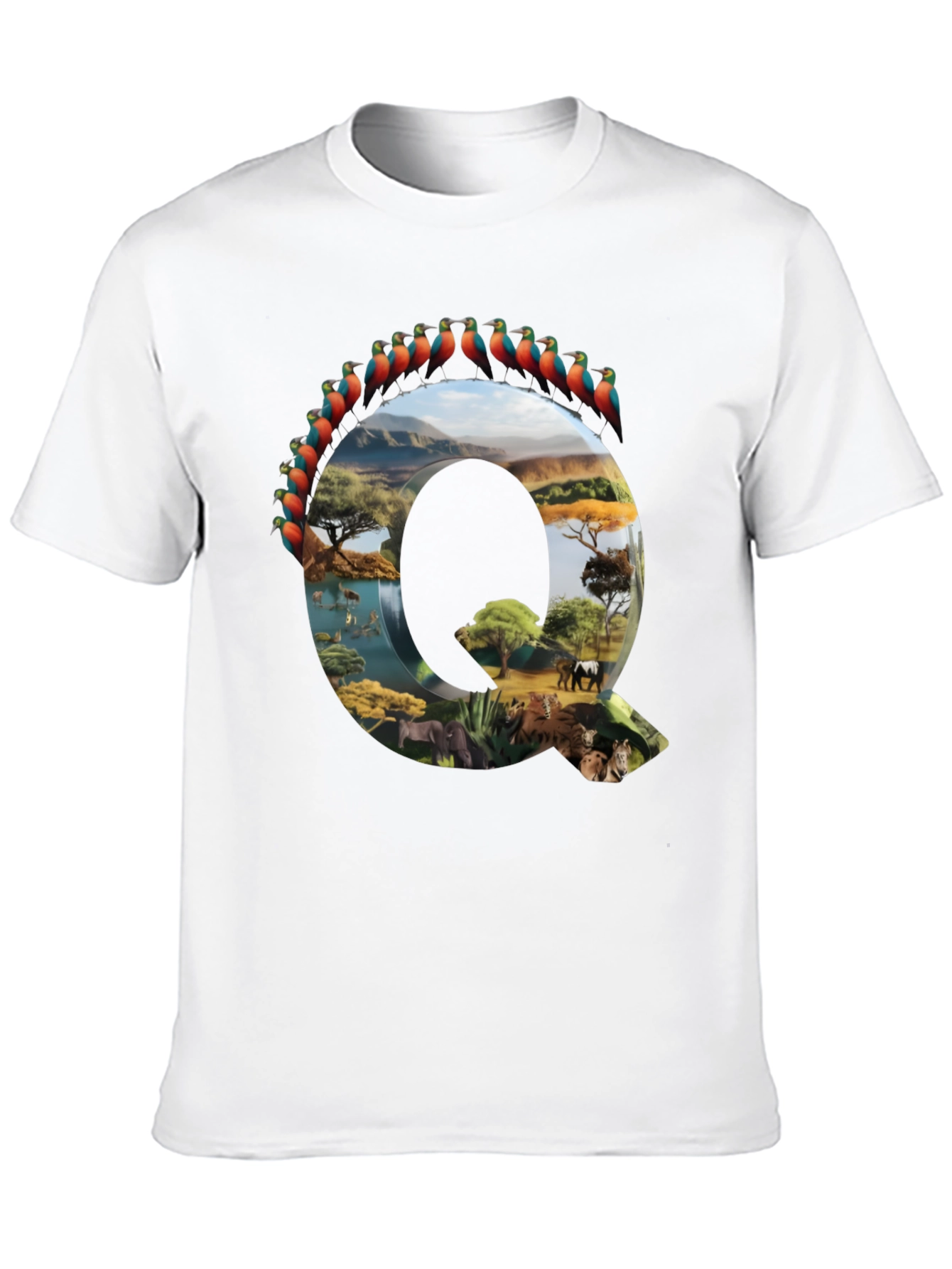 Safari Animals Letter Q Graphic Tee
