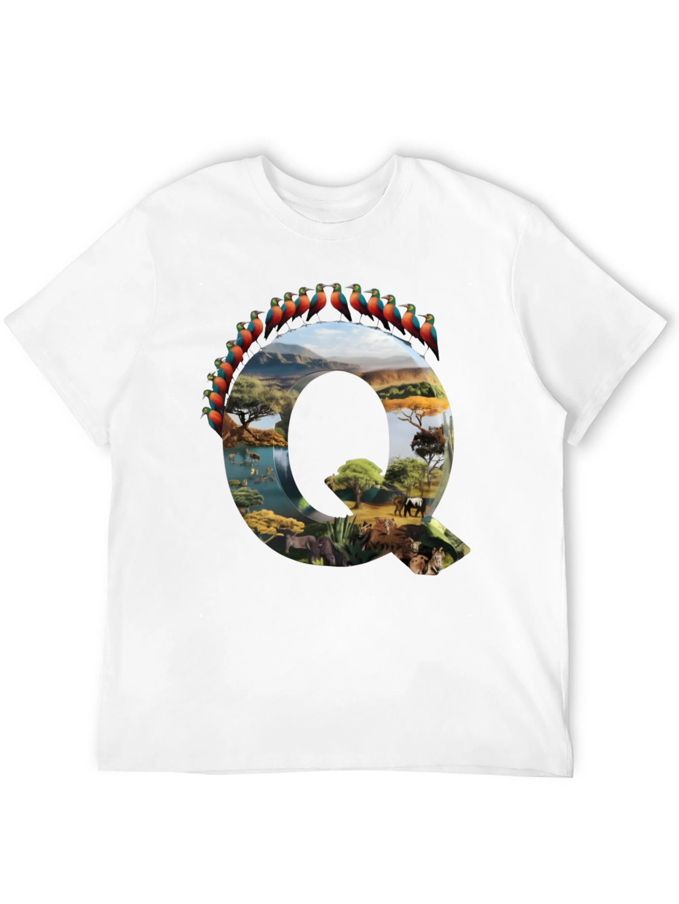 Safari Animals Letter Q Graphic Tee
