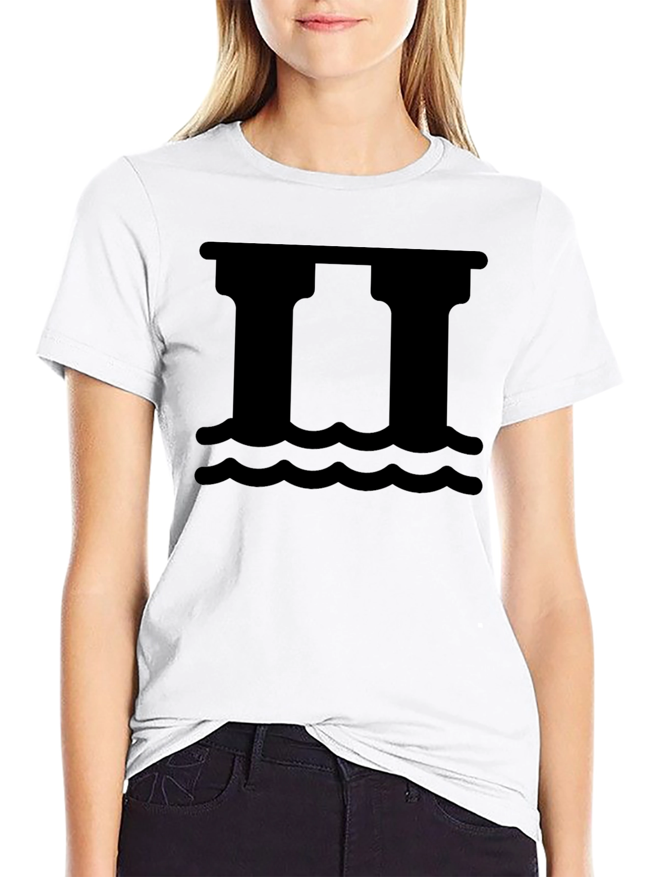 Black Graphic Tee - Bridge Over Water