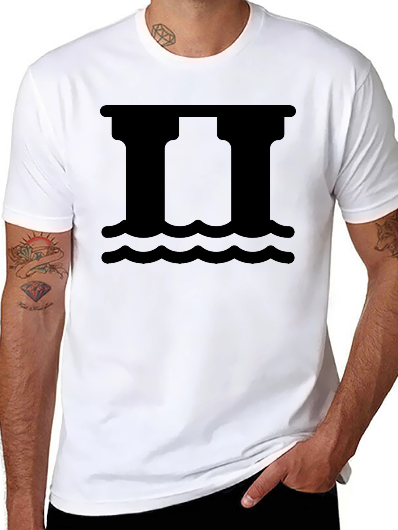 Black Graphic Tee - Bridge Over Water