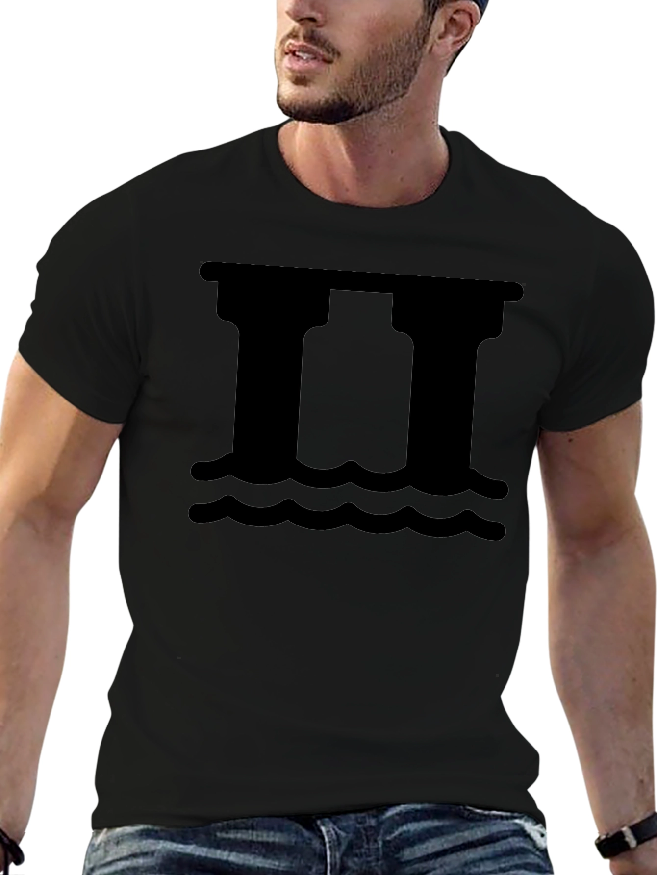 Black Graphic Tee - Bridge Over Water
