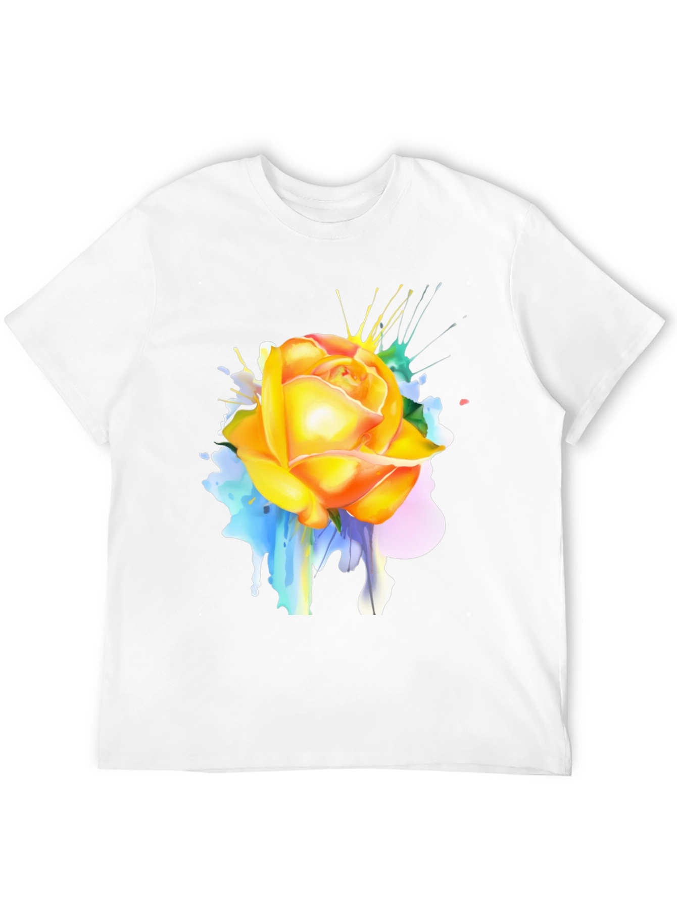 Rose Splash Graphic Tee - Modern Art T-Shirt