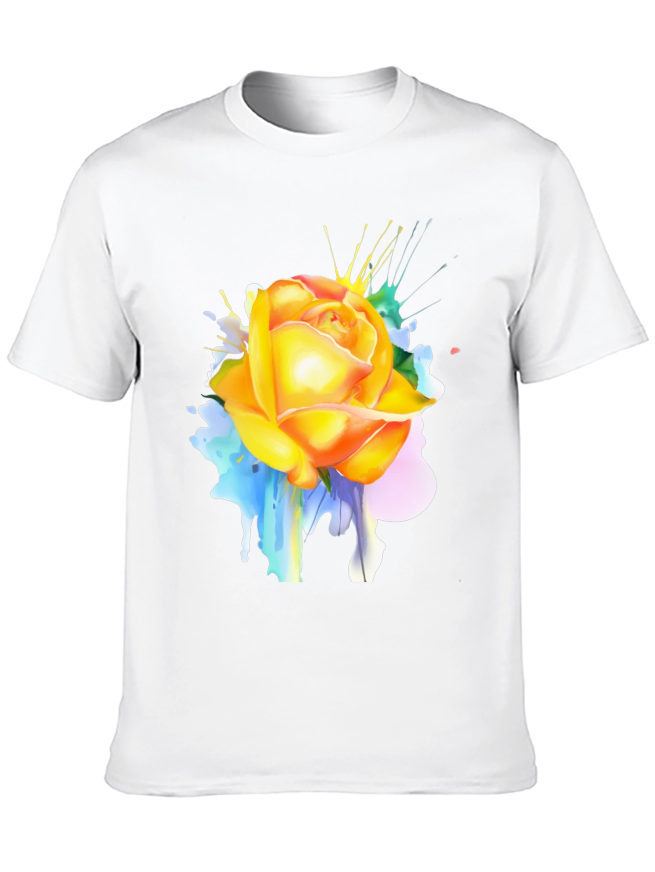 Rose Splash Graphic Tee - Modern Art T-Shirt