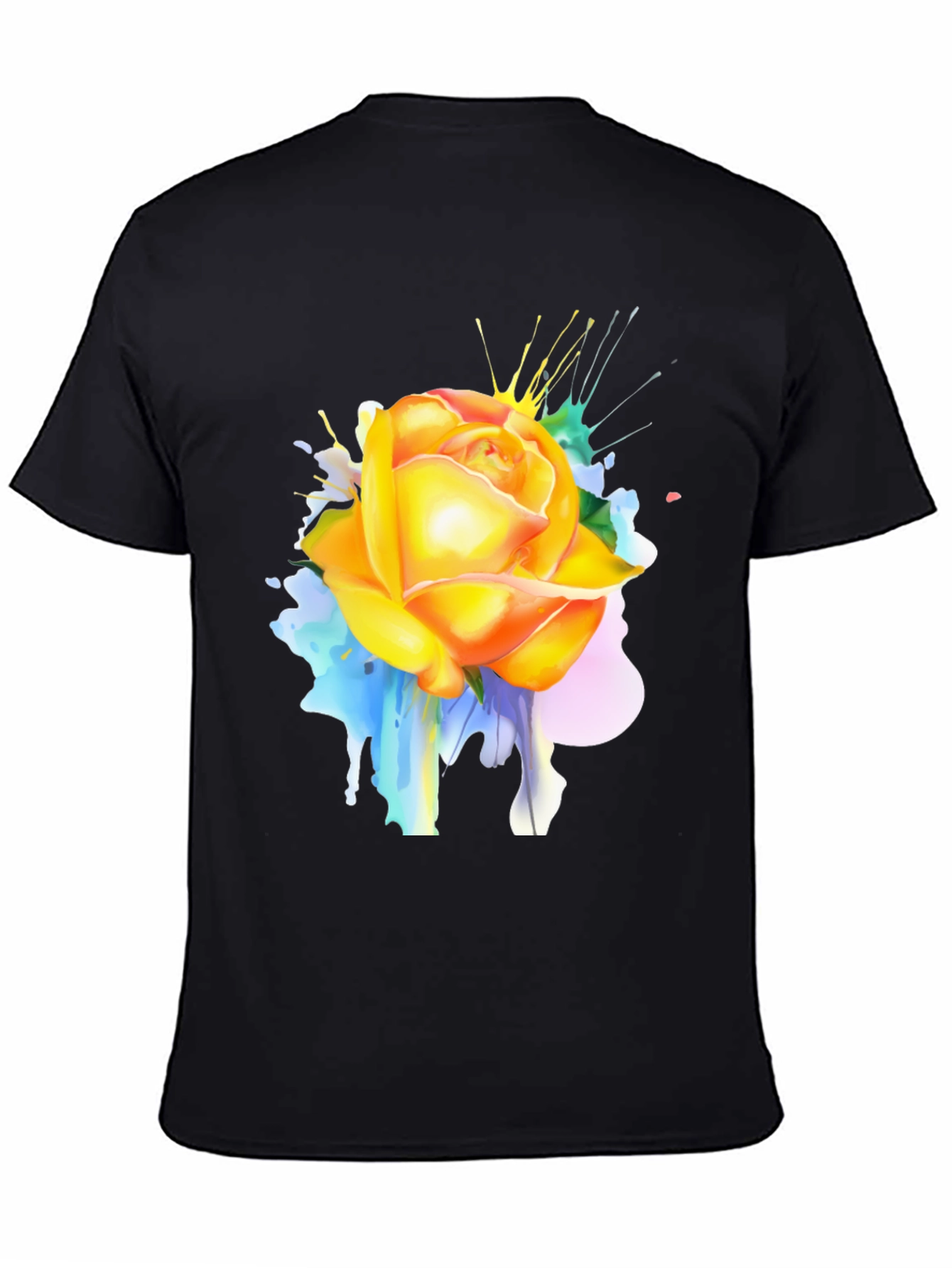Rose Splash Graphic Tee - Modern Art T-Shirt