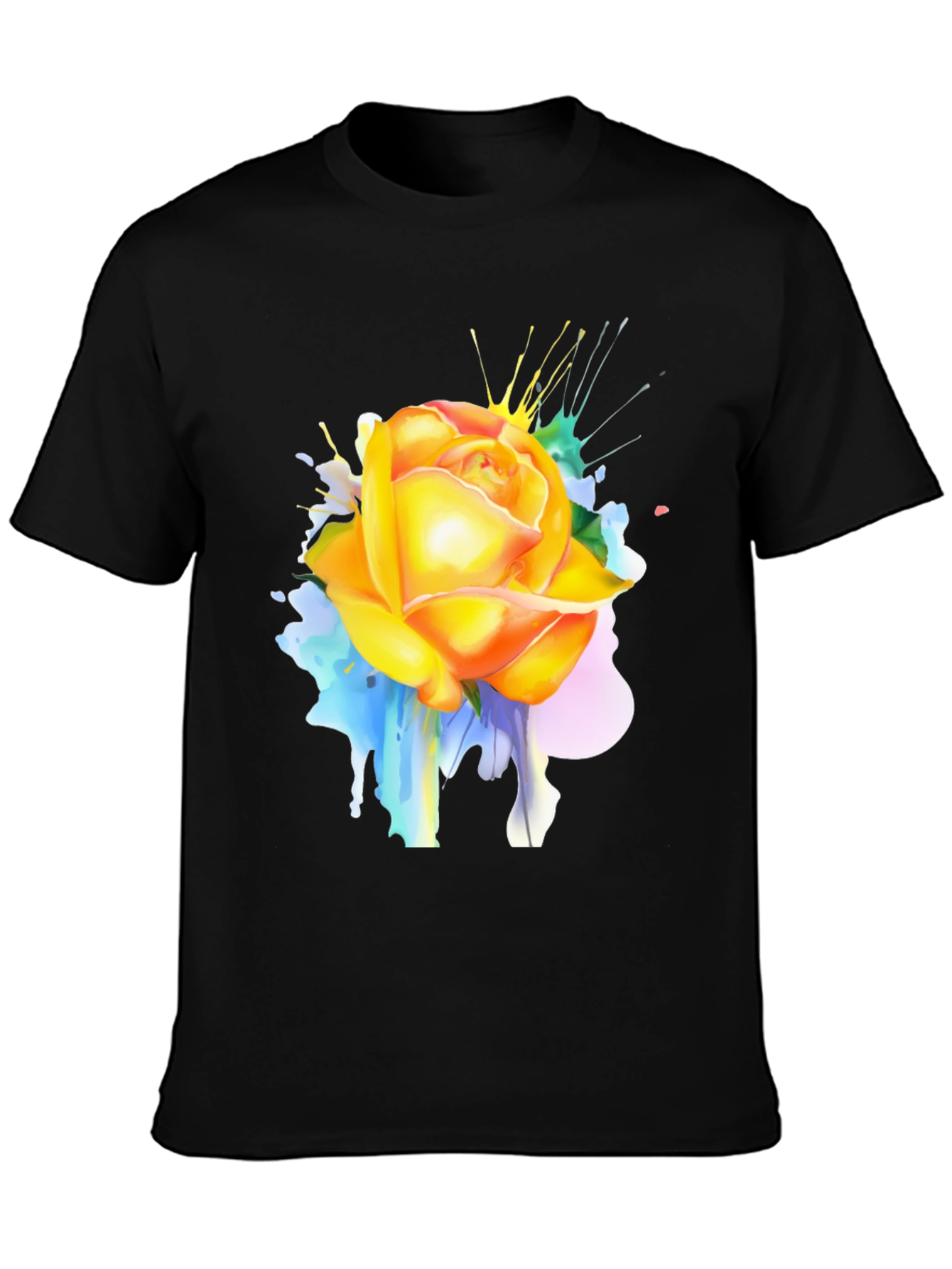 Rose Splash Graphic Tee - Modern Art T-Shirt