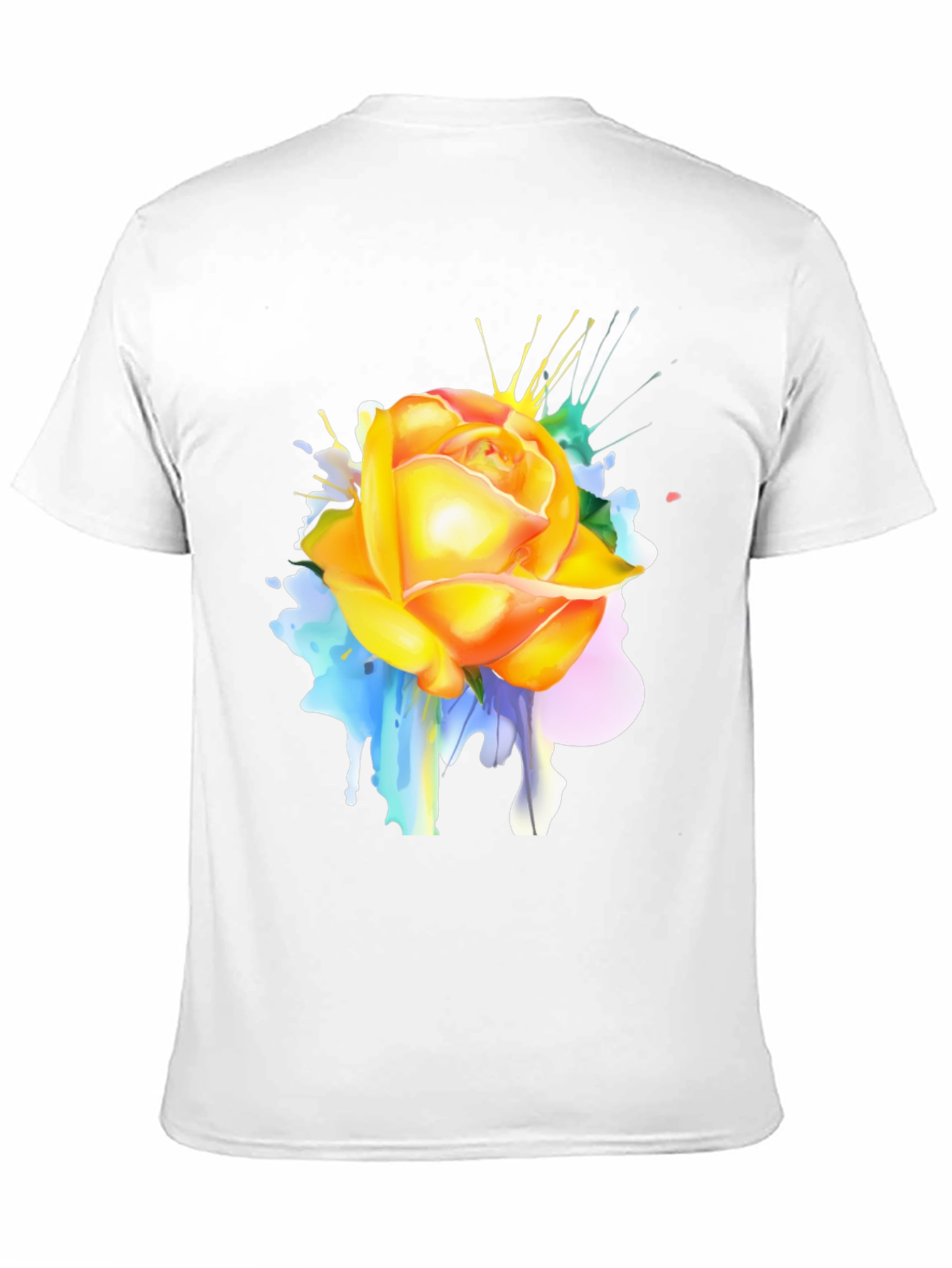 Rose Splash Graphic Tee - Modern Art T-Shirt
