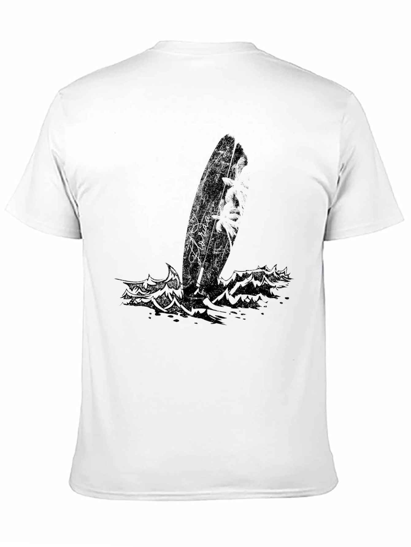 Black Surfboard Graphic Tee - Coastal Style
