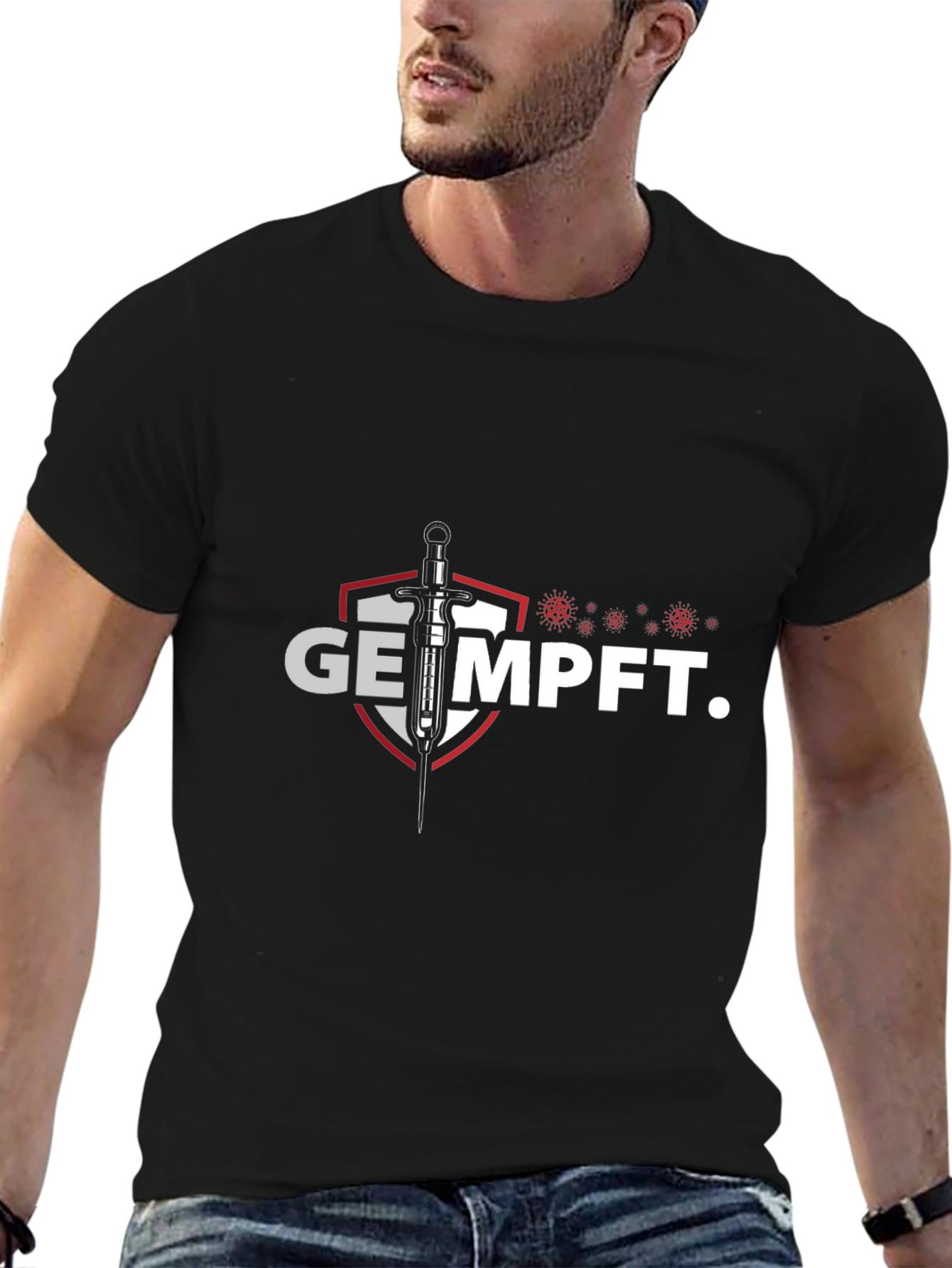 Vaccinated Graphic Tee - Black T-Shirt