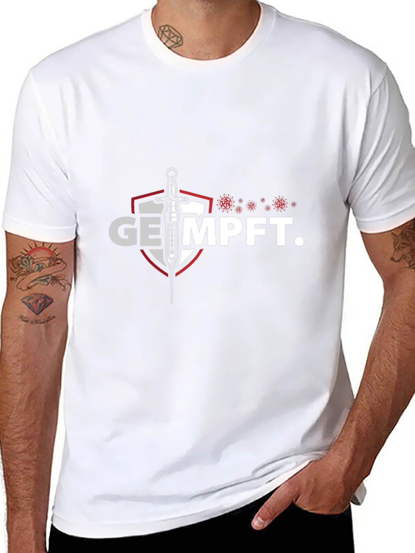 Vaccinated Graphic Tee - Black T-Shirt