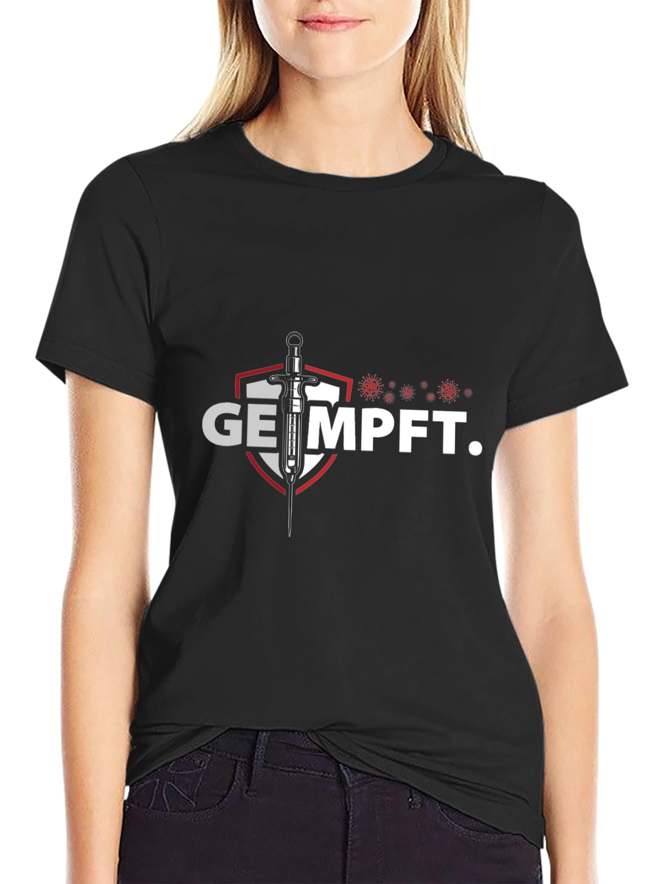 Vaccinated Graphic Tee - Black T-Shirt