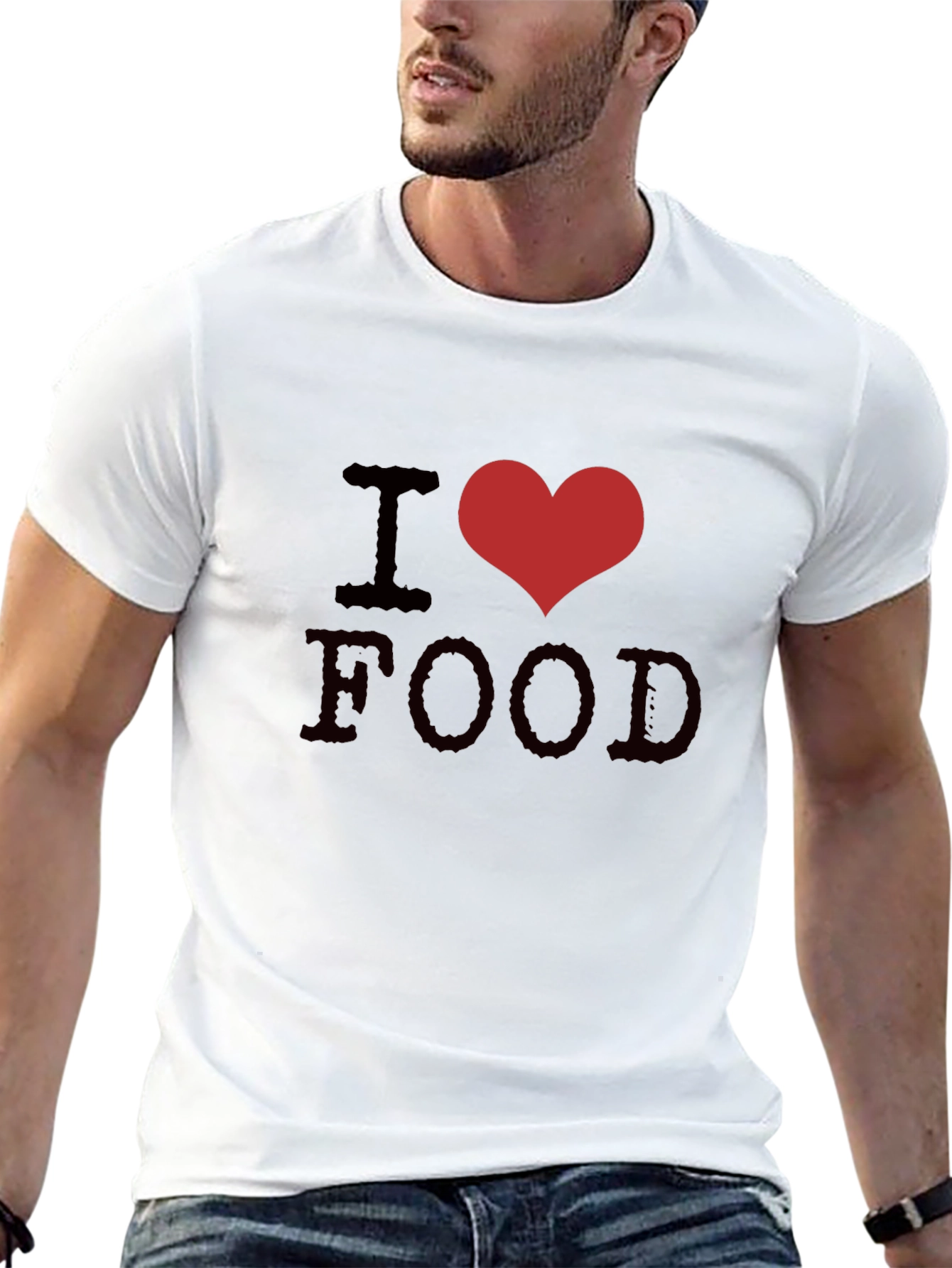 I Heart Food Graphic Tee - Unisex Black T-Shirt