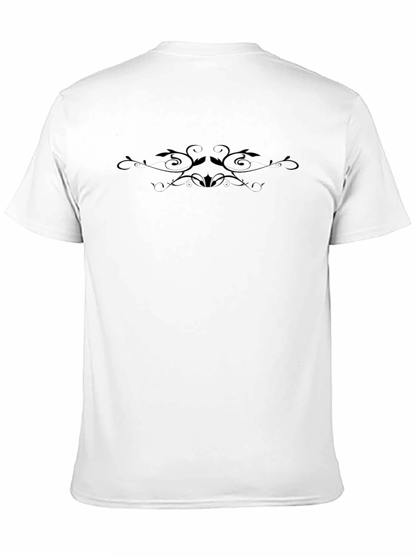 Elegant Black T-Shirt with Floral Design