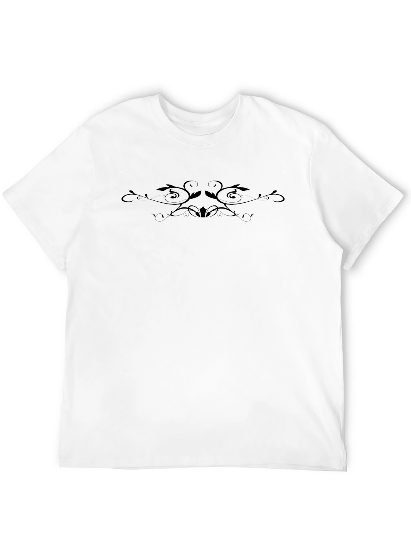 Elegant Black T-Shirt with Floral Design