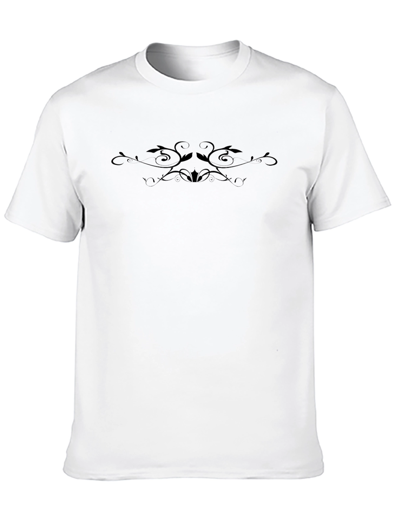 Elegant Black T-Shirt with Floral Design