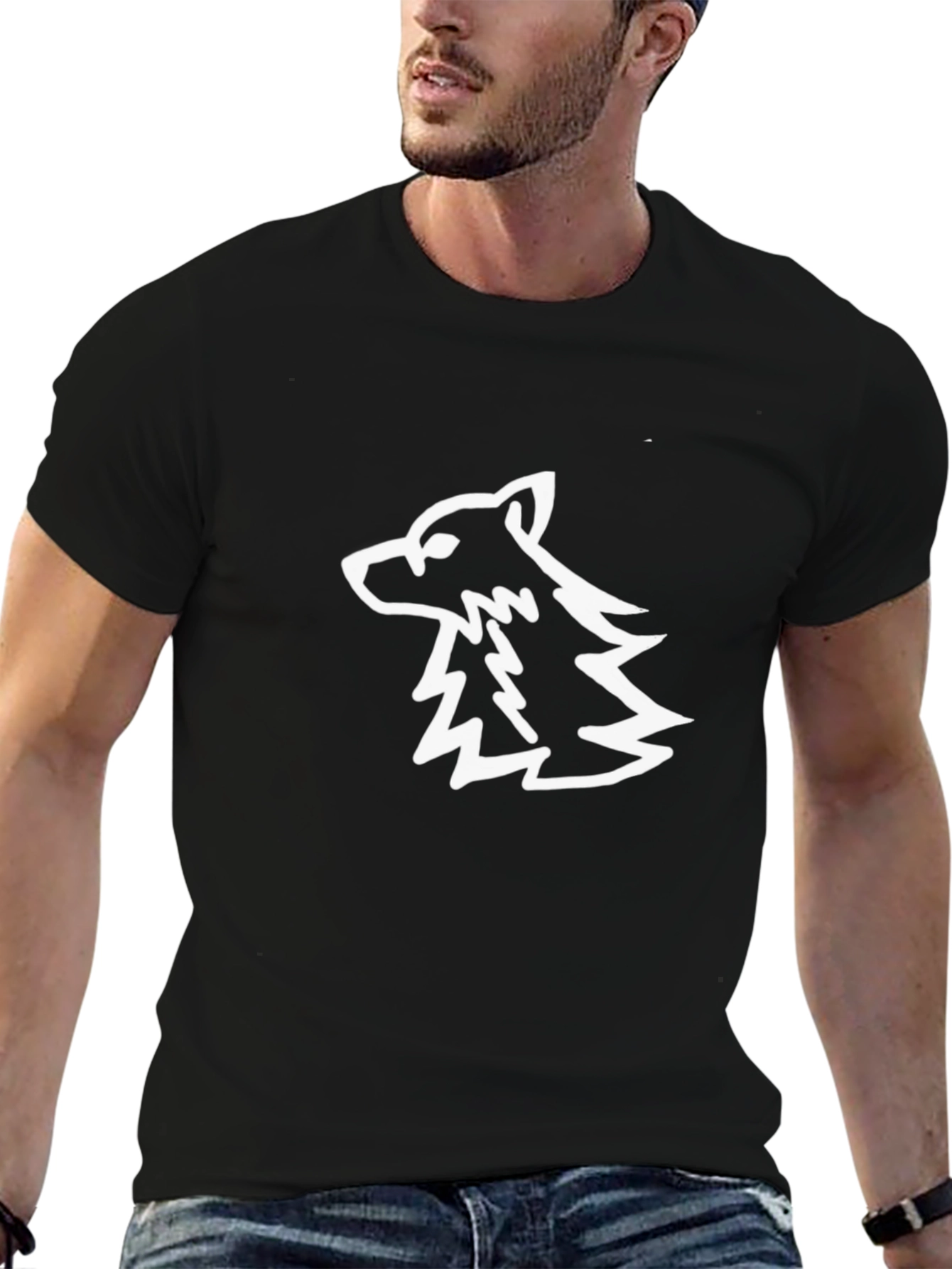 Cool Wolf Graphic Black T-Shirt