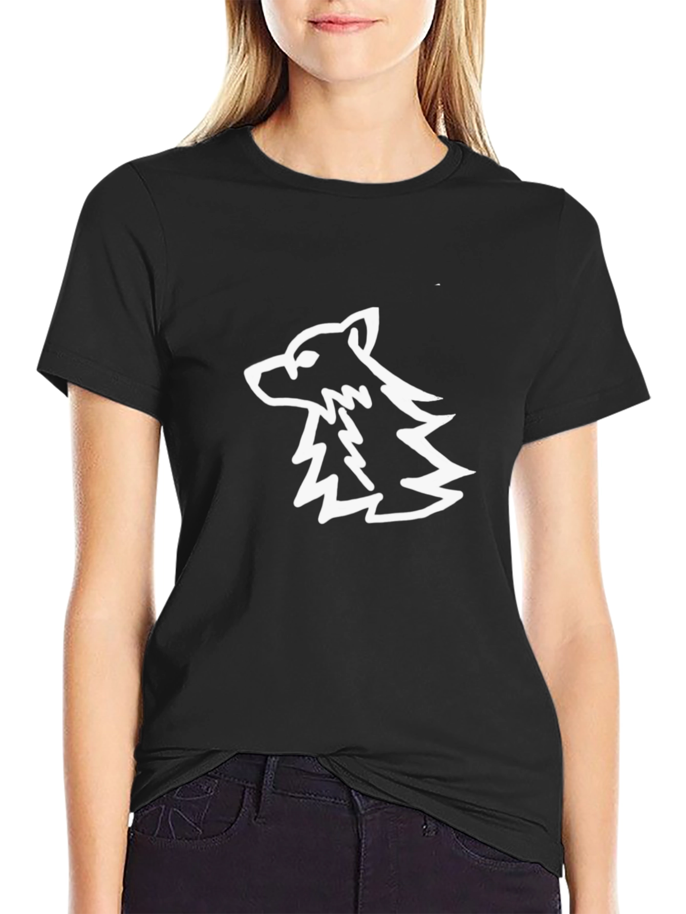 Cool Wolf Graphic Black T-Shirt