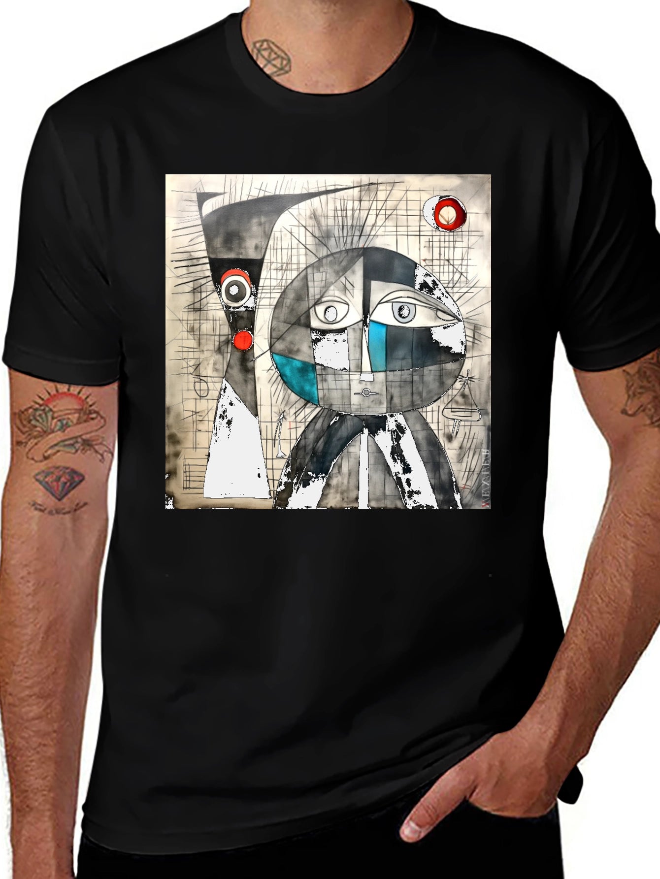 Abstract Art Graphic Black T-Shirt